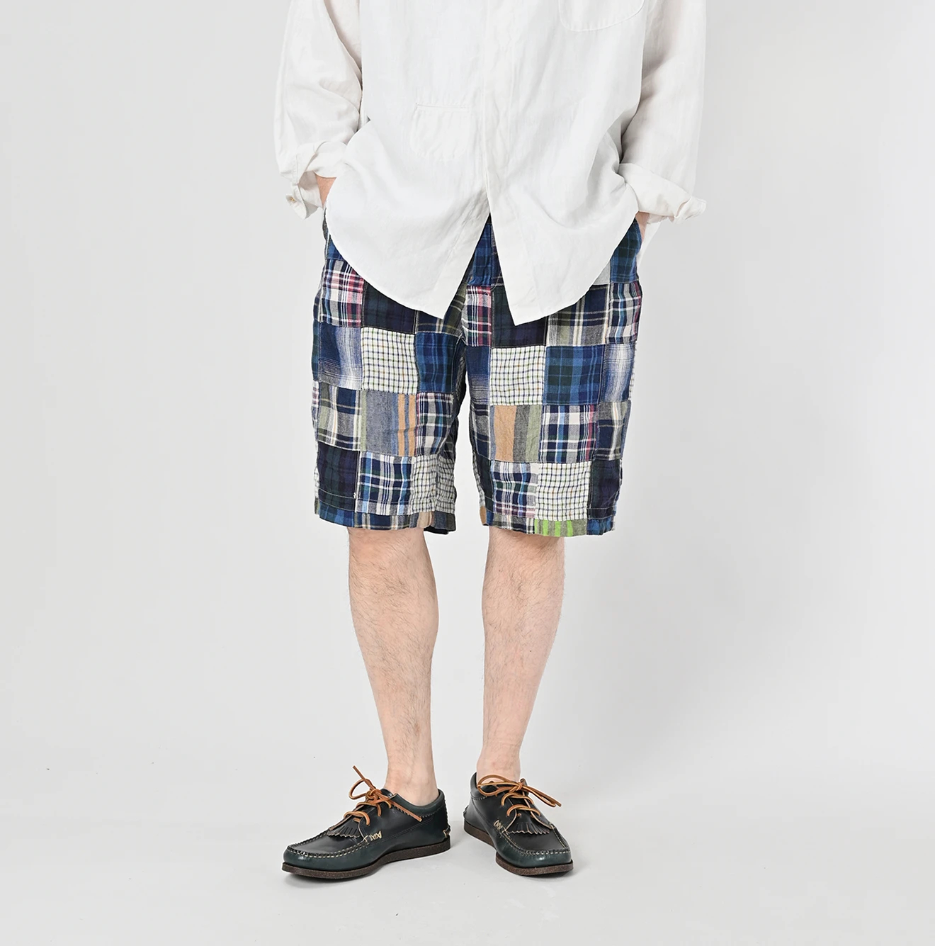 45R(フォーティファイブアール) |インドリネンマドラスパッチワークのニームショーツMEN