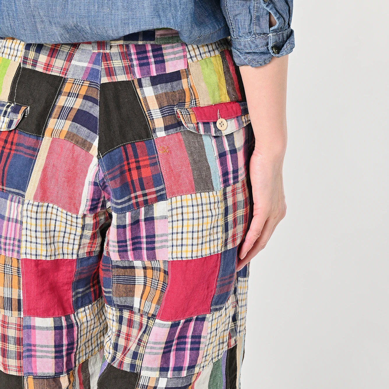 45R(フォーティファイブアール) |インドリネンマドラスパッチワークのニームショーツMEN