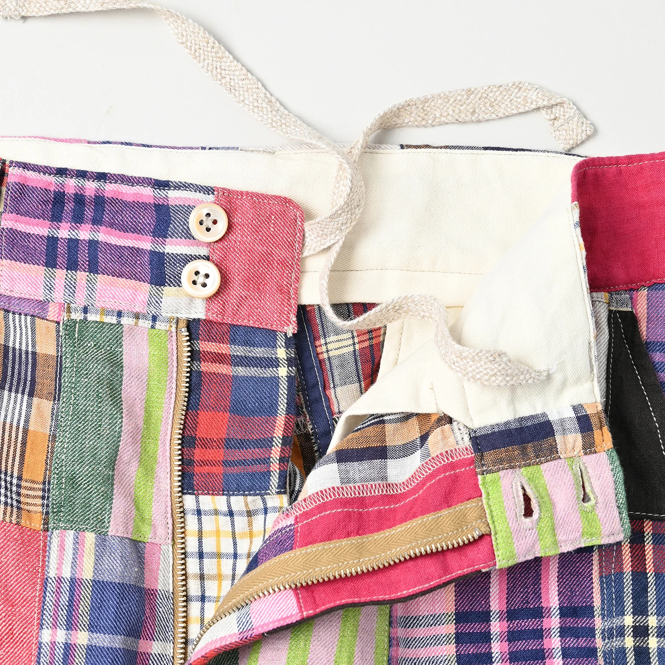 45R(フォーティファイブアール) |インドリネンマドラスパッチワークのニームショーツMEN