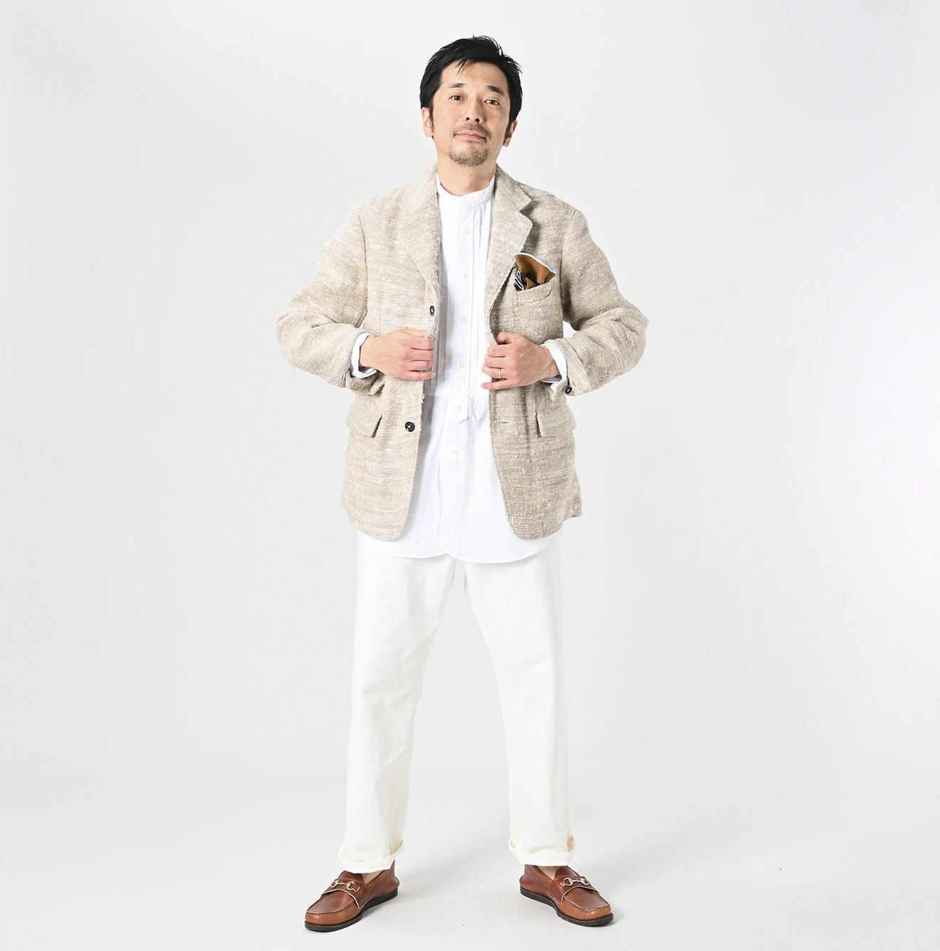 45R(フォーティファイブアール) |インドリネンシルクツイードのノッティングヒルジャケットMEN