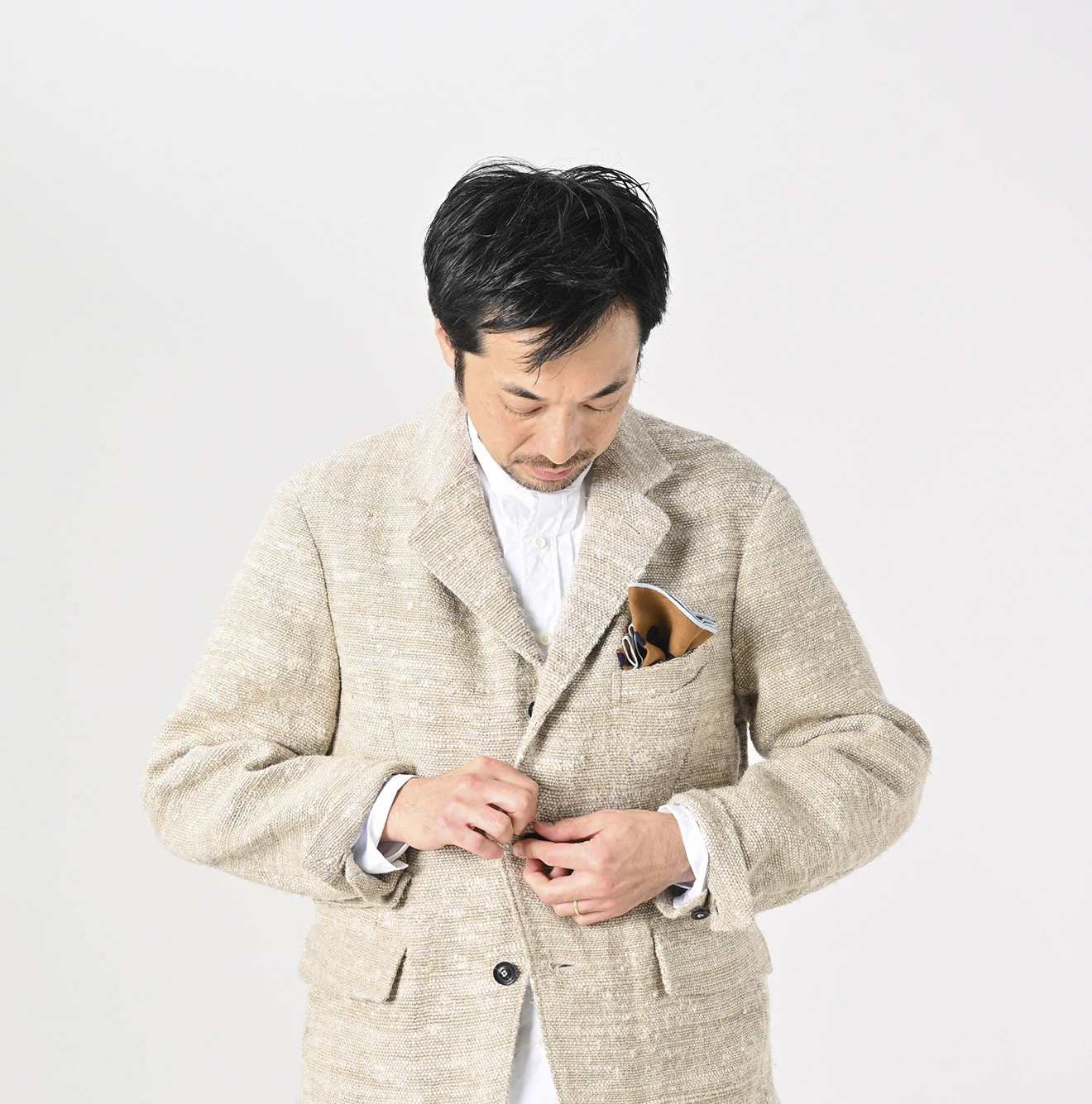 45R(フォーティファイブアール) |インドリネンシルクツイードのノッティングヒルジャケットMEN