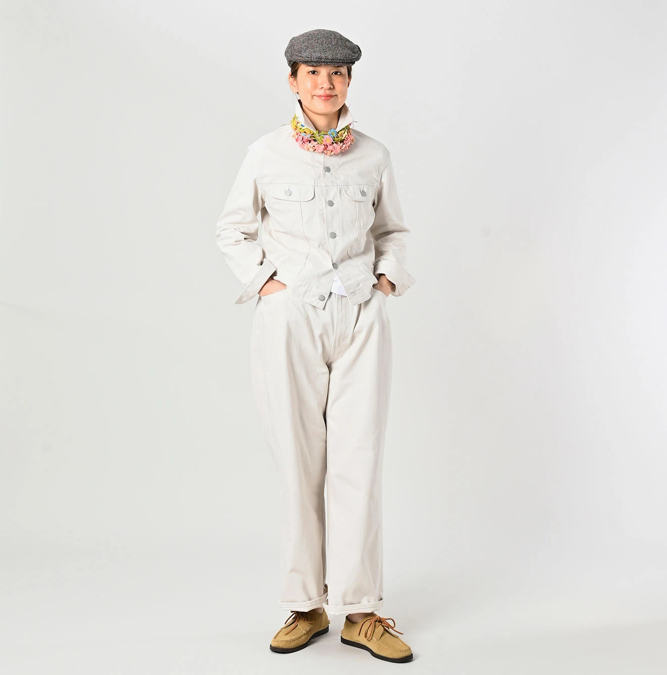 45R(フォーティファイブアール) |ライ麦デニムの908比古比女ジャン（ホワイト）