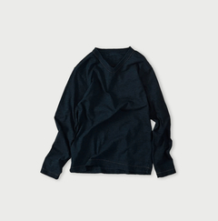未使用に近い！45R天竺の908浅VネックTシャツ（インディゴ） 45R（フォーティファイブアール）| 天竺の908浅VネックTシャツ