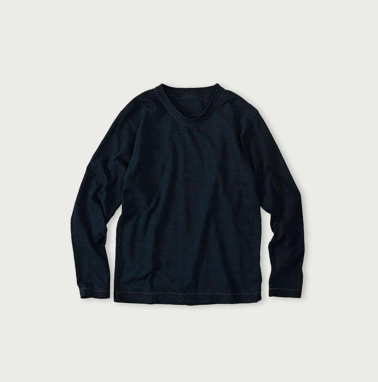 45R(フォーティファイブアール) |天竺の908浅VネックTシャツ（インディゴ）