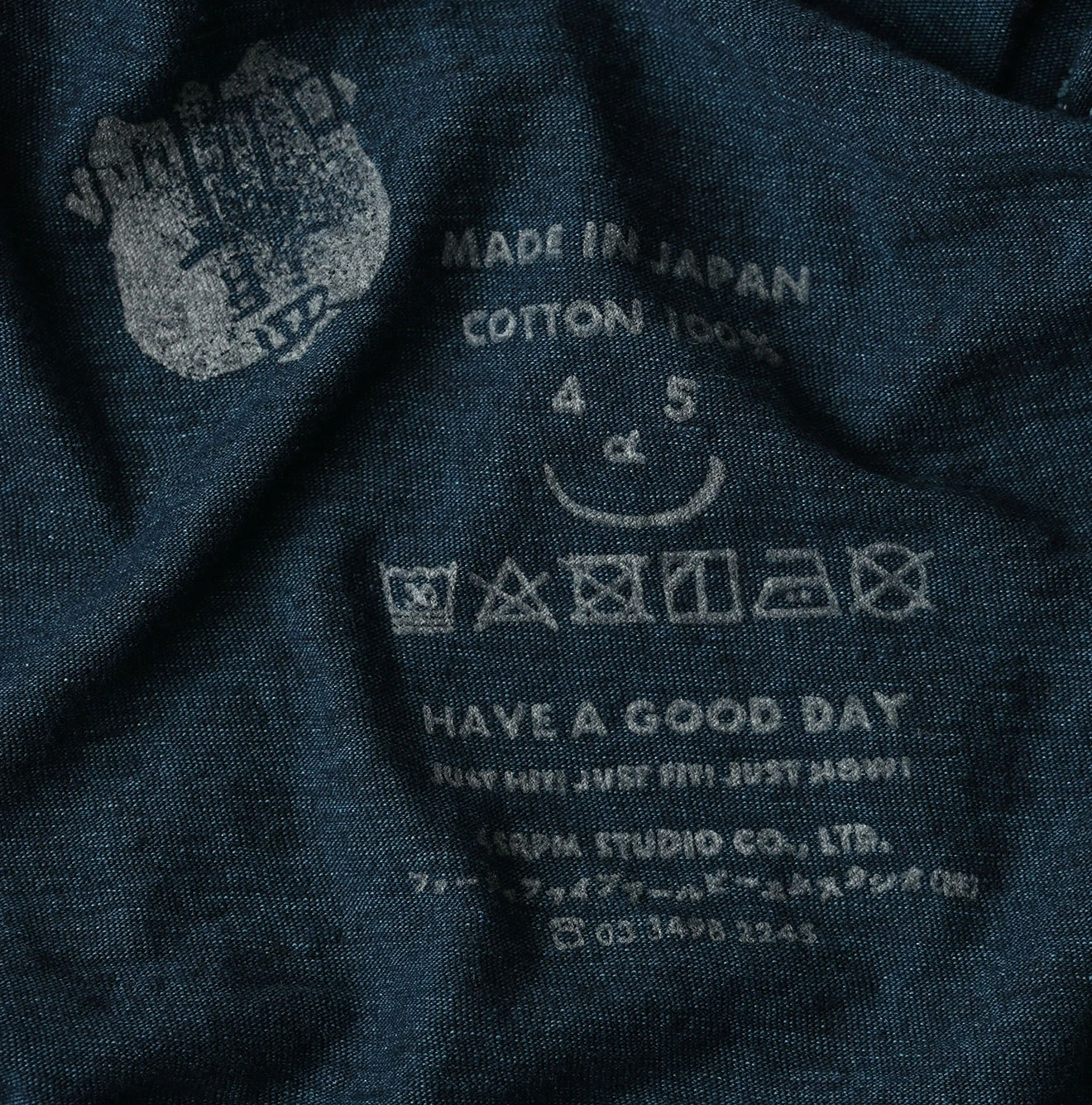 45R(フォーティファイブアール) |天竺の908浅VネックTシャツ（インディゴ）