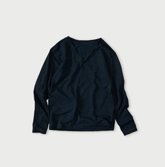 未使用に近い！45R天竺の908浅VネックTシャツ（インディゴ） 45R（フォーティファイブアール）| 天竺の908深VネックTシャツ