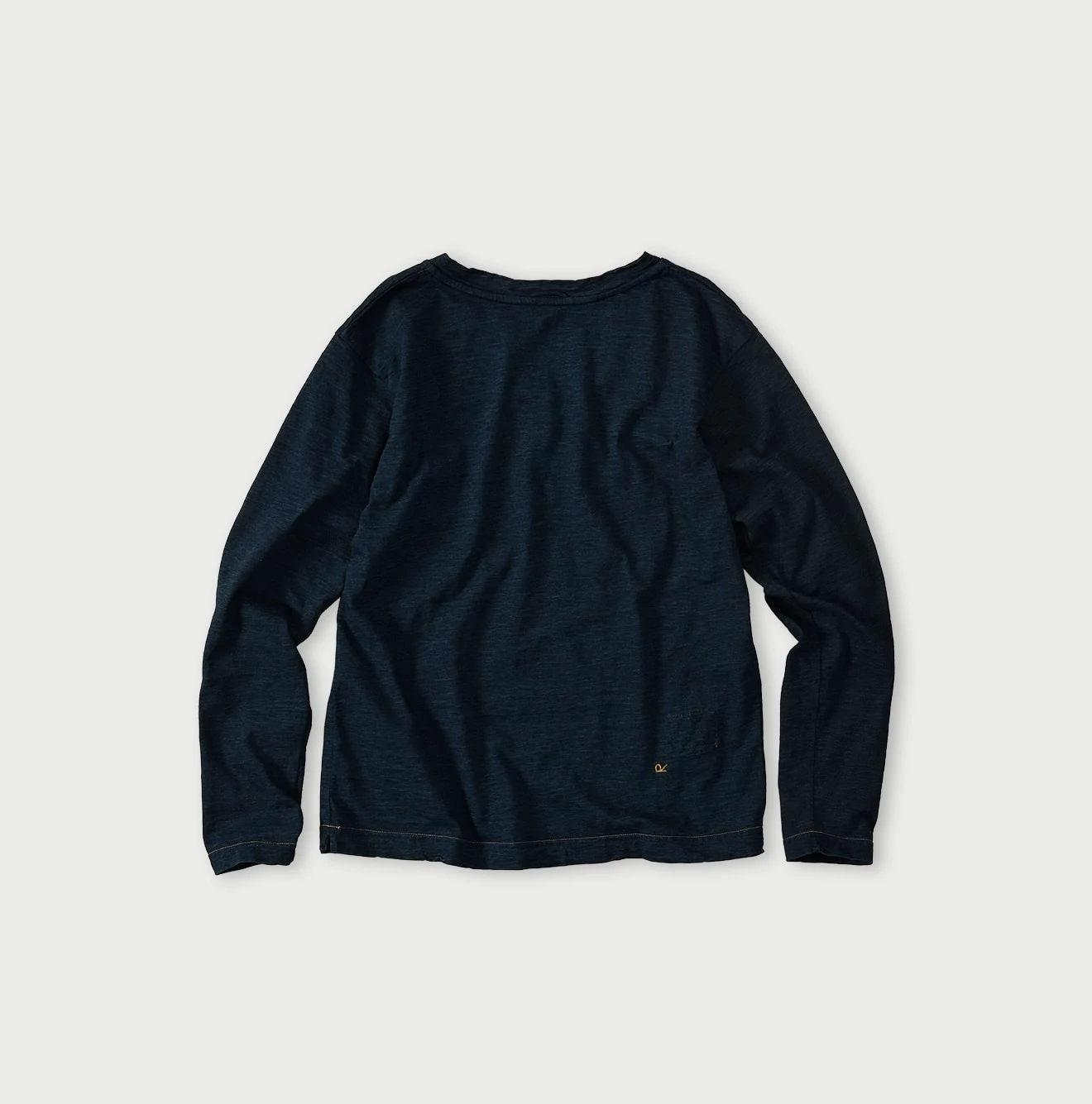 未使用に近い！45R天竺の908浅VネックTシャツ（インディゴ） 45R（フォーティファイブアール）| 天竺の908深VネックTシャツ
