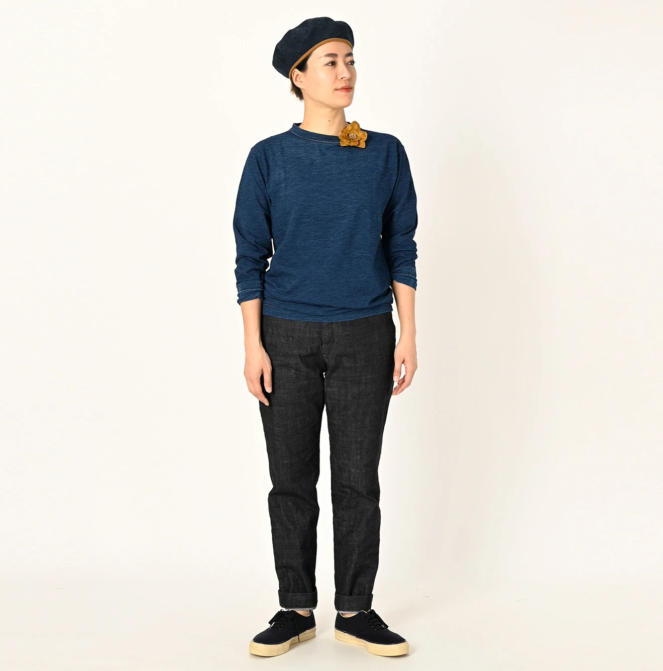 45R(フォーティファイブアール) |度詰天竺の90845星Tシャツ（インディゴ重）