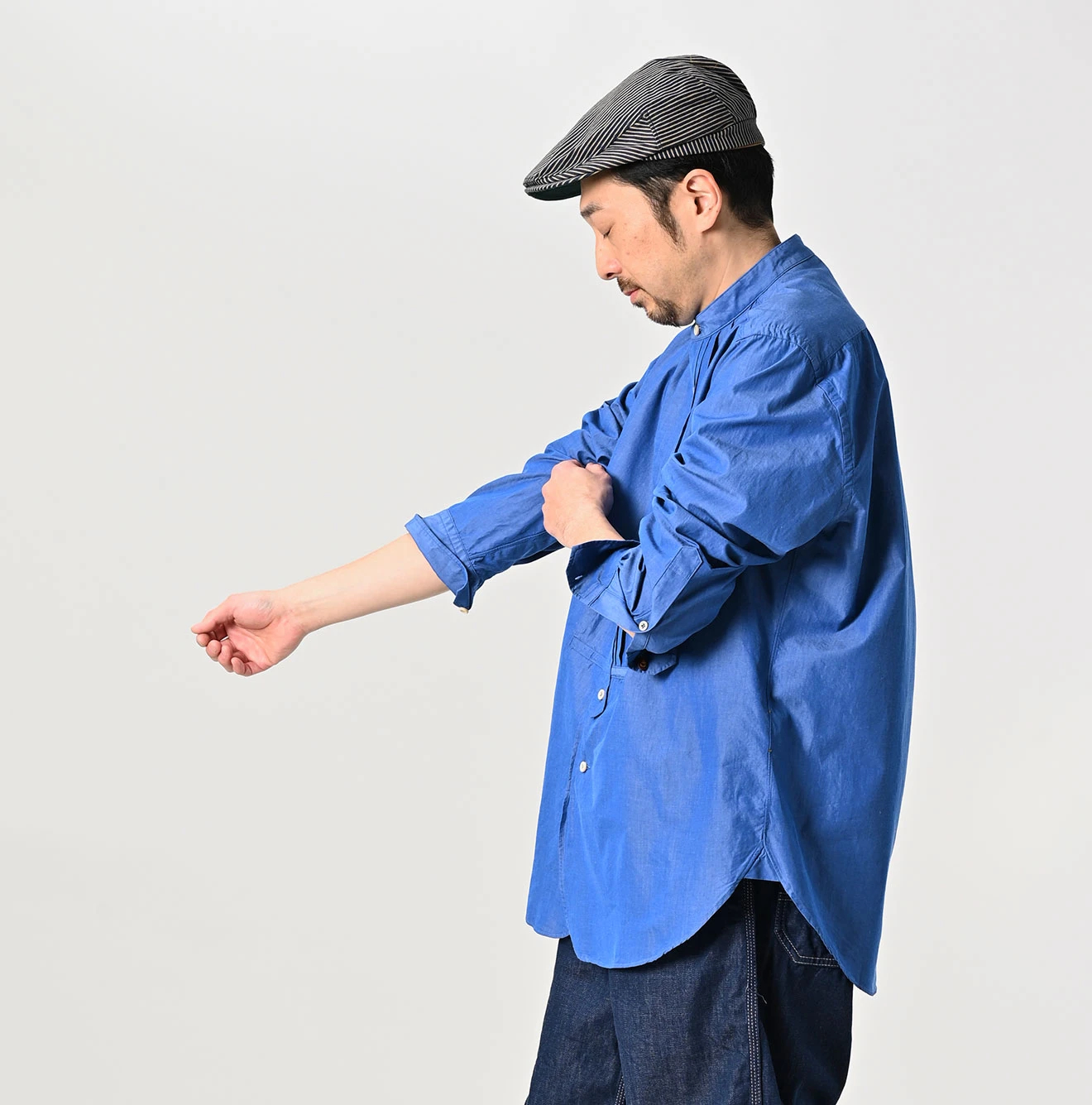 45R(フォーティファイブアール) |180番三子の908ローファーピンタックスタンドシャツ