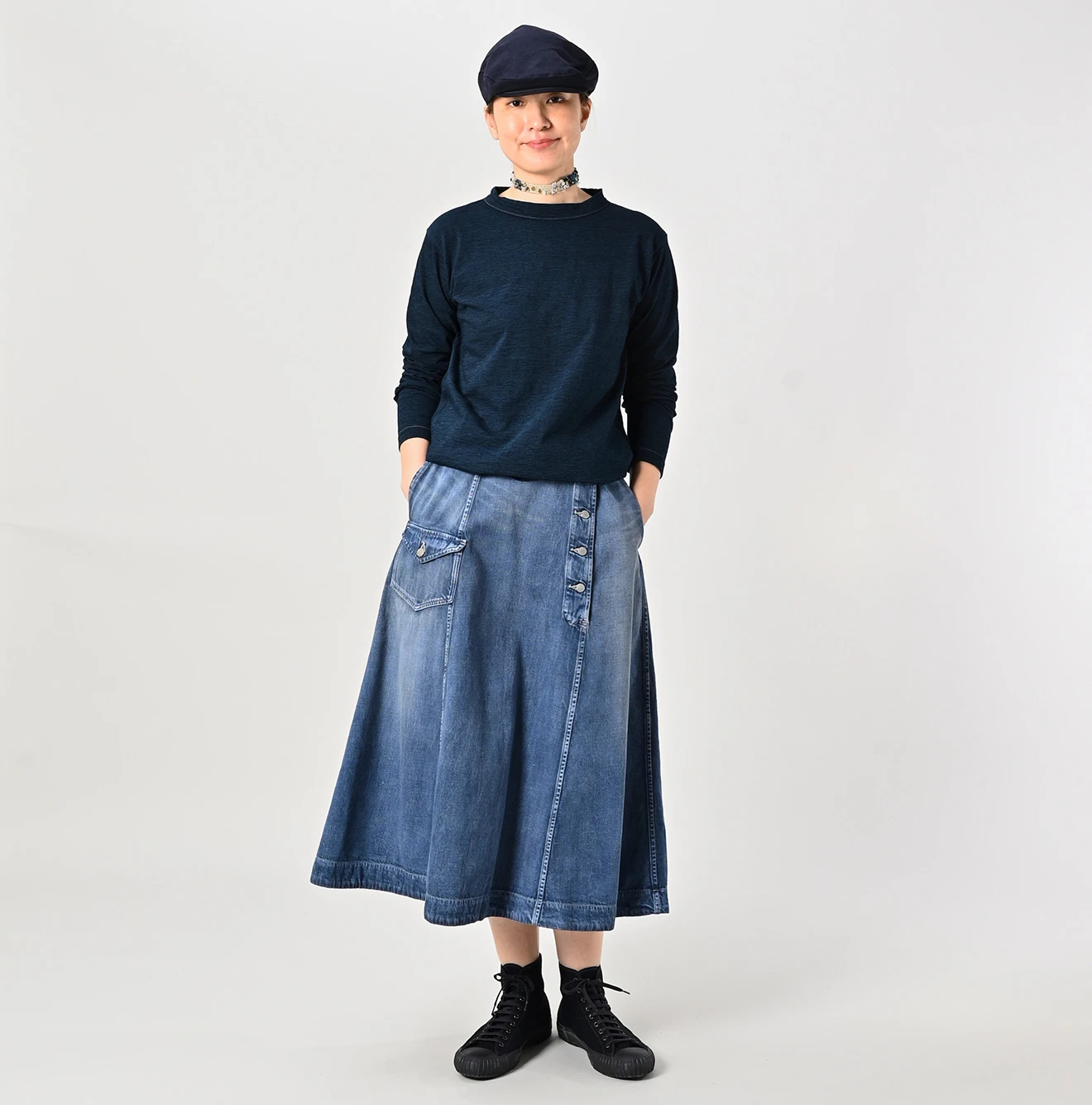45R（フォーティファイブアール）| 天竺の90845星Tシャツ（インディゴ