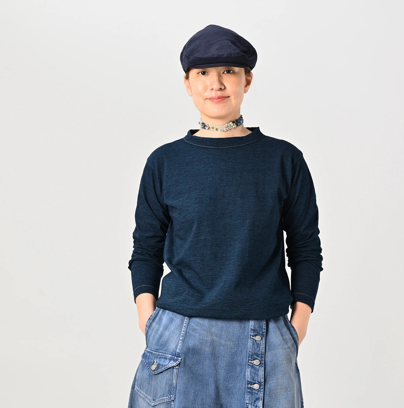 45R（フォーティファイブアール）| 天竺の90845星Tシャツ（インディゴ