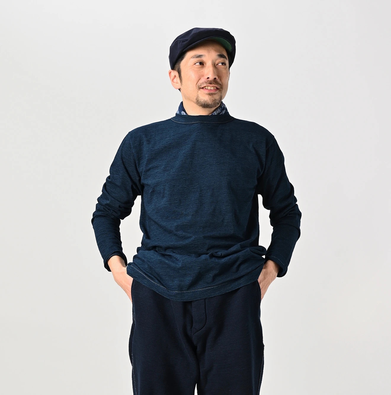 45R（フォーティファイブアール）| 天竺の90845星Tシャツ（インディゴ