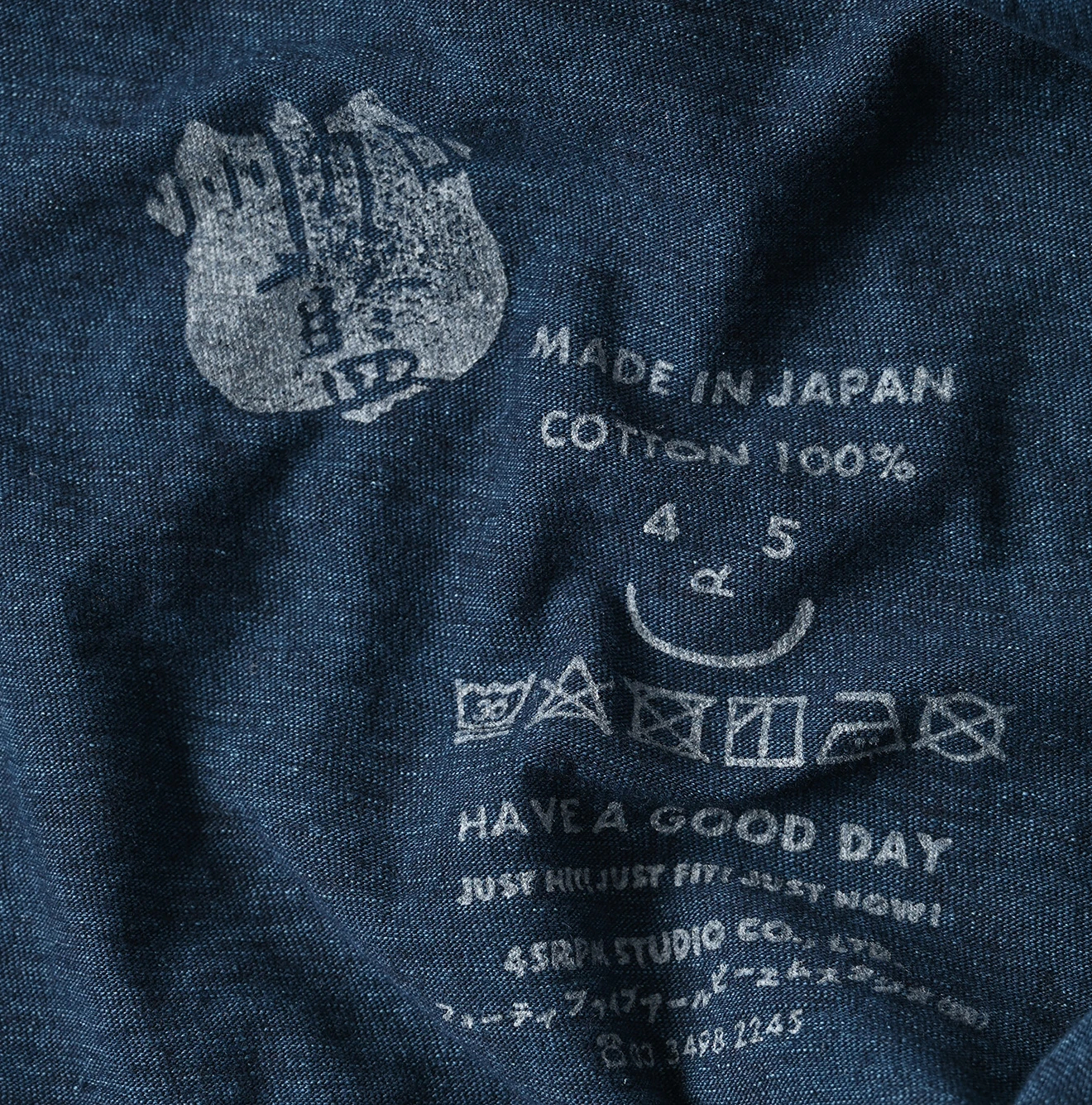 45R（フォーティファイブアール）| 天竺の90845星Tシャツ（インディゴ