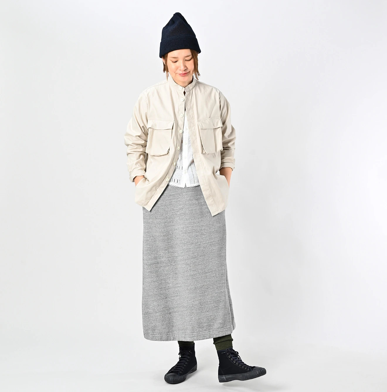 45R(フォーティファイブアール) |薄バックサテンの908ニームシャツ