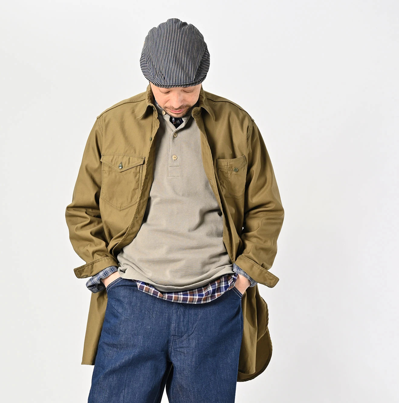 45R(フォーティファイブアール) |薄バックサテンの908ガチャポケシャツ