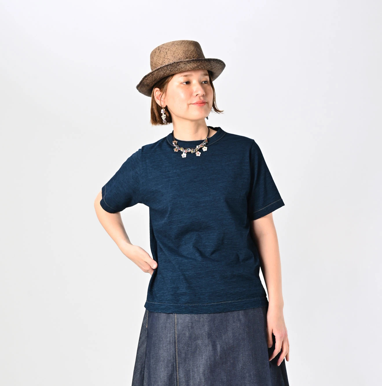 45R(フォーティファイブアール) |天竺の90845星Tシャツ（インディゴ）