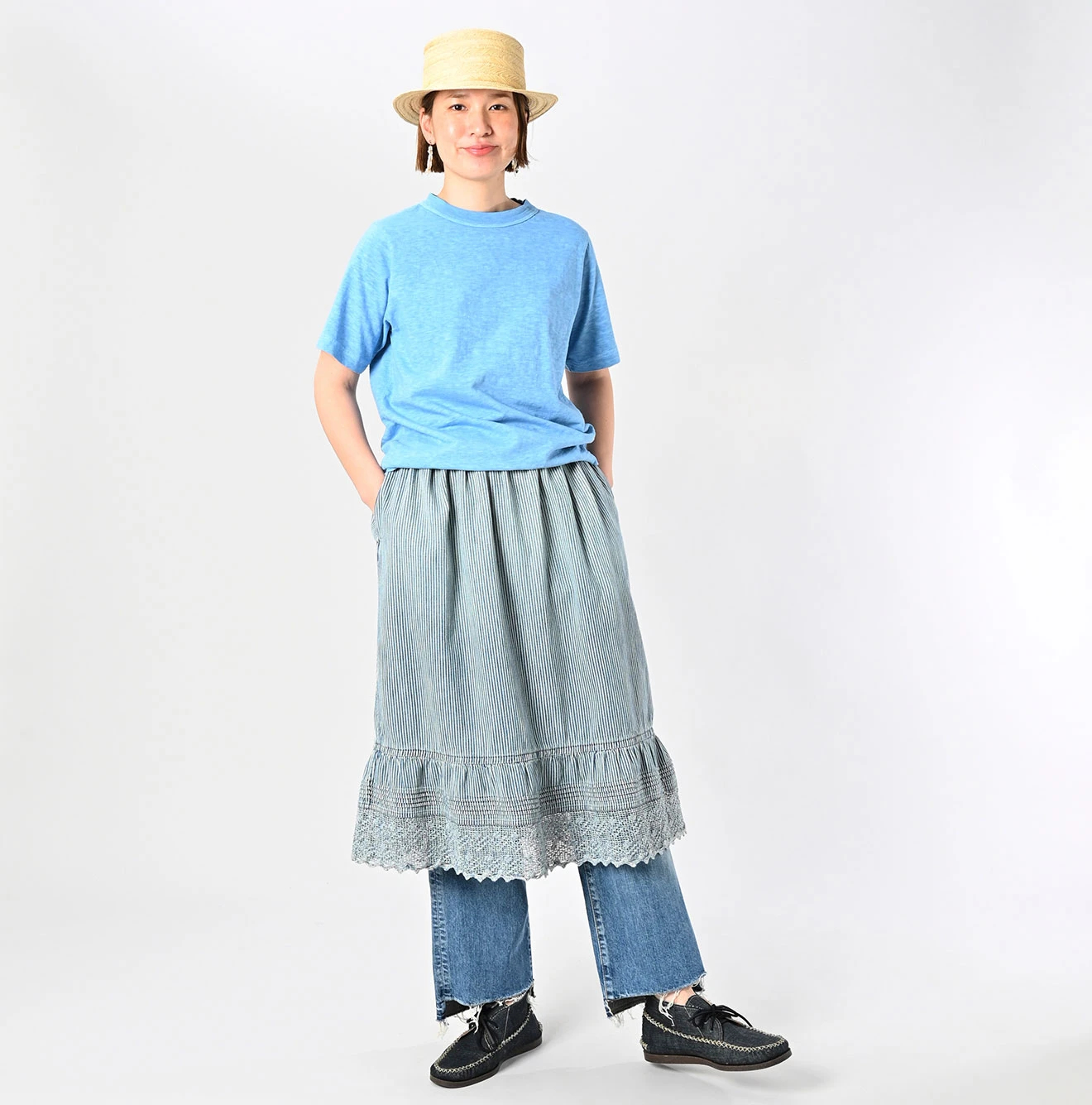 45R(フォーティファイブアール) |天竺の90845星Tシャツ（45草染）