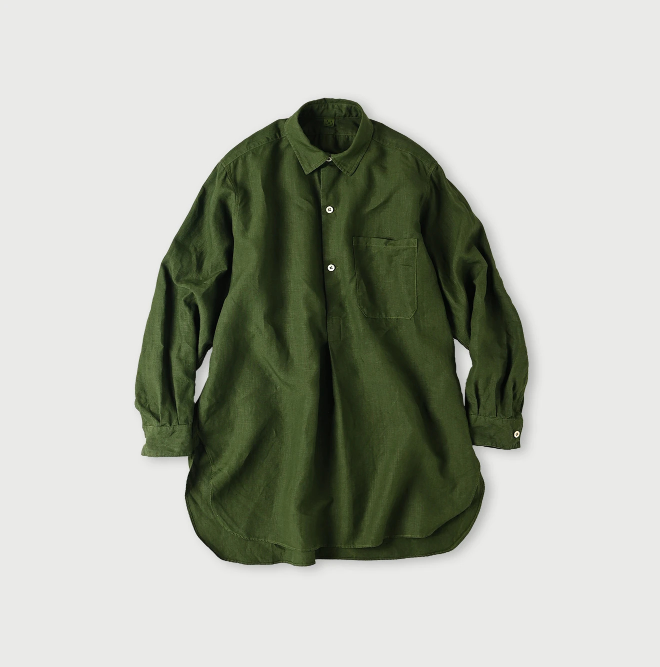 45R(フォーティファイブアール) |リネンの908グランパプルシャツ（45草染）