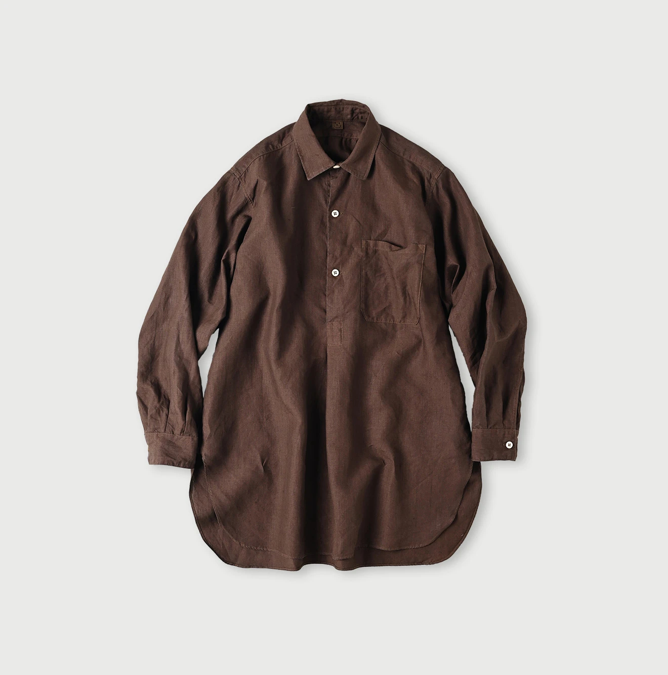 45R(フォーティファイブアール) |リネンの908グランパプルシャツ（45草染）
