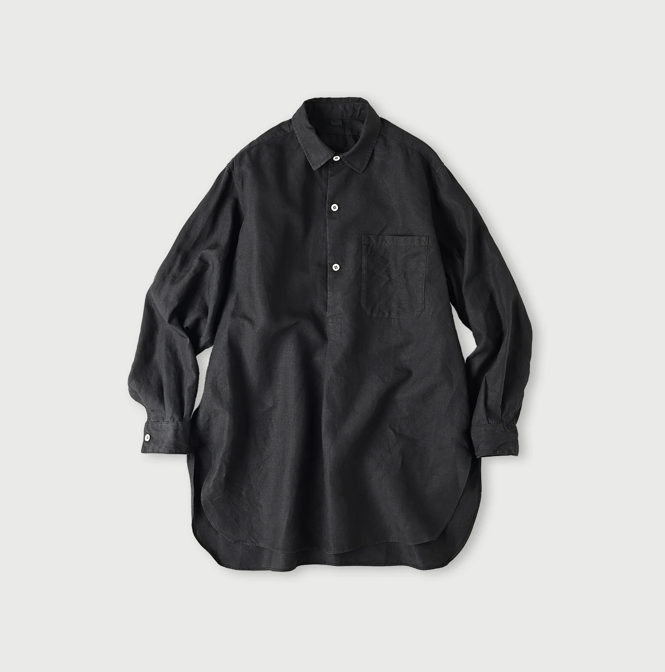 45R(フォーティファイブアール) |リネンの908グランパプルシャツ（45草染）