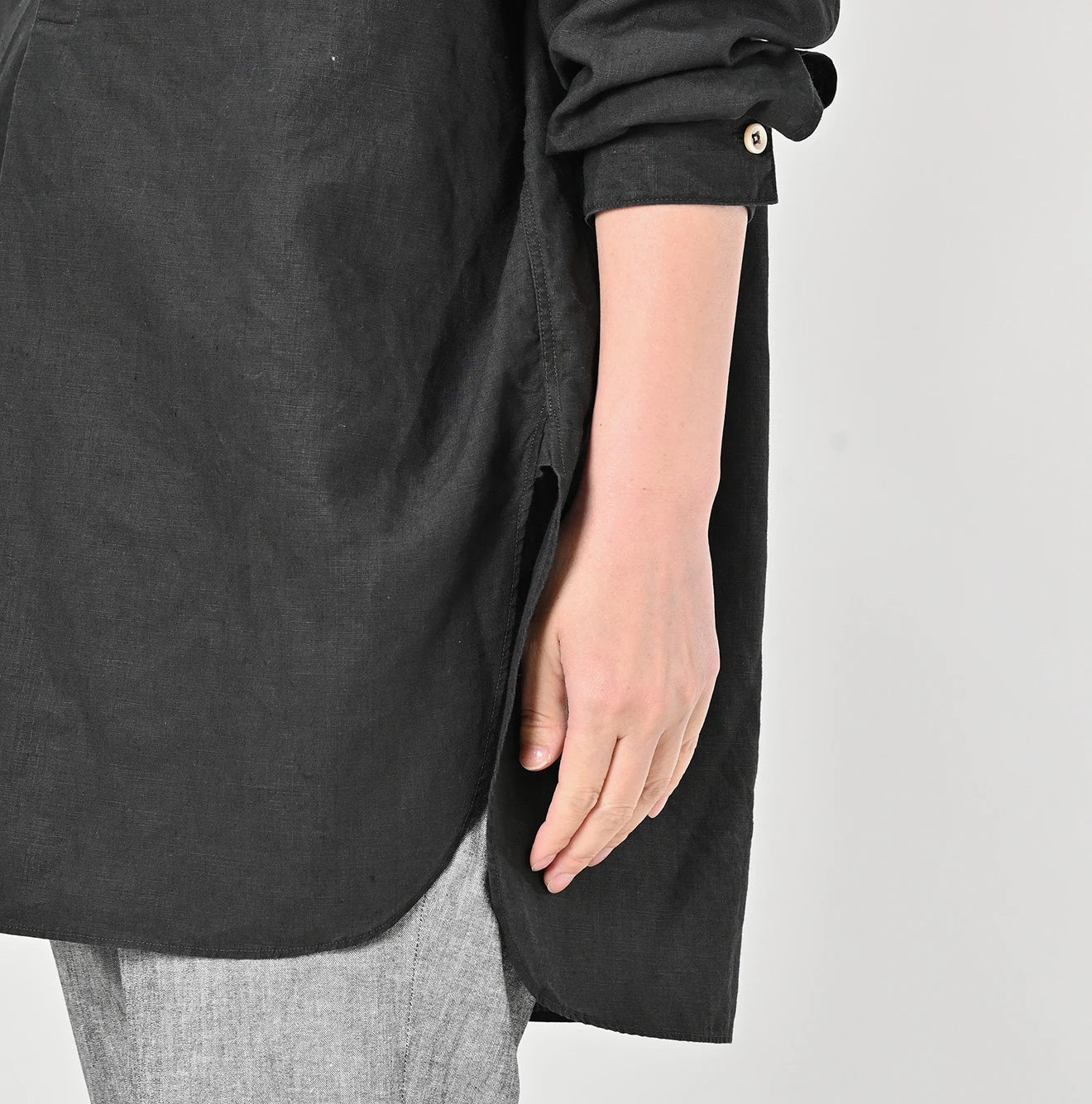 45R(フォーティファイブアール) |リネンの908グランパプルシャツ（45草染）