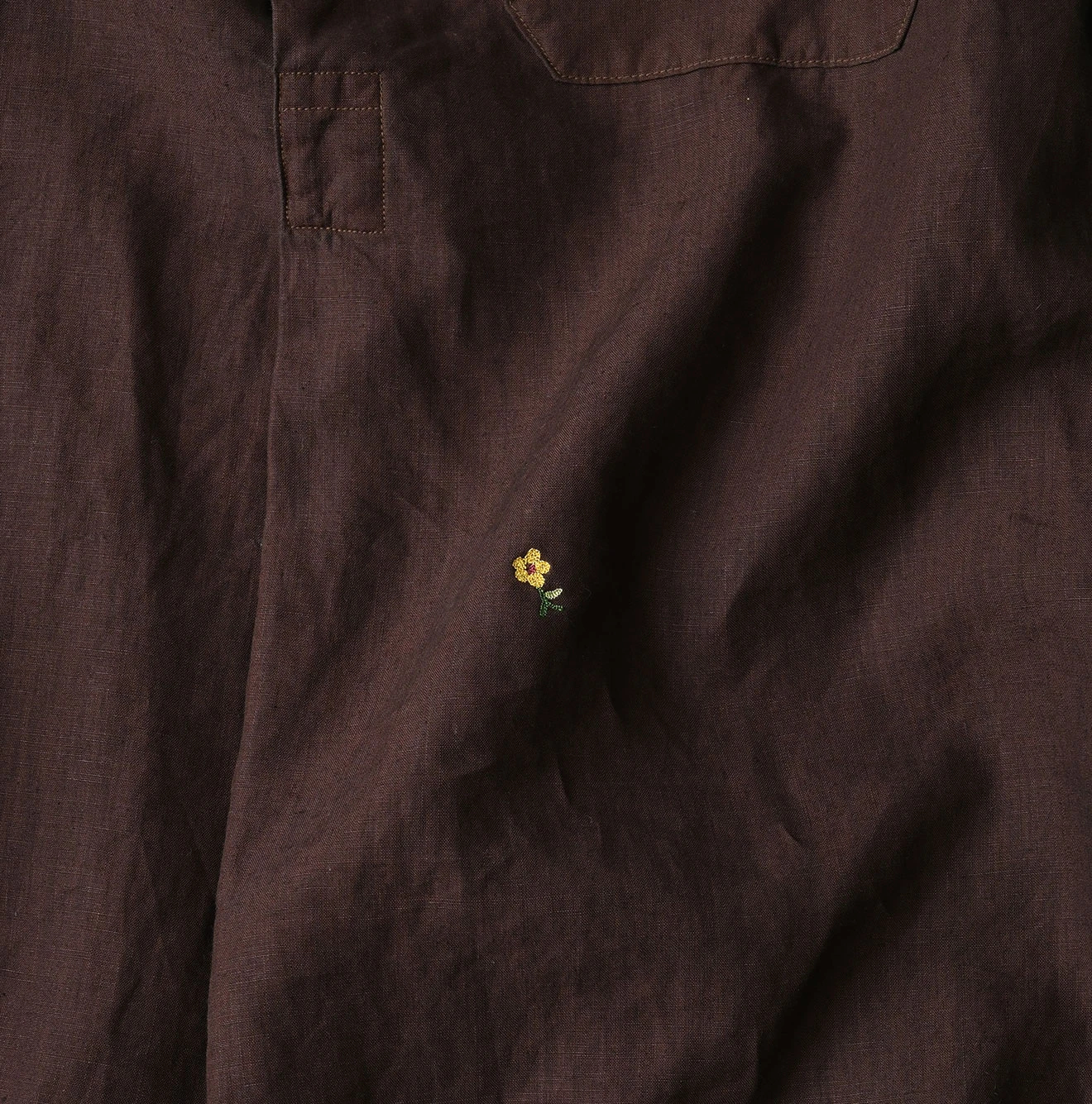 45R(フォーティファイブアール) |リネンの908グランパプルシャツ（45草染）