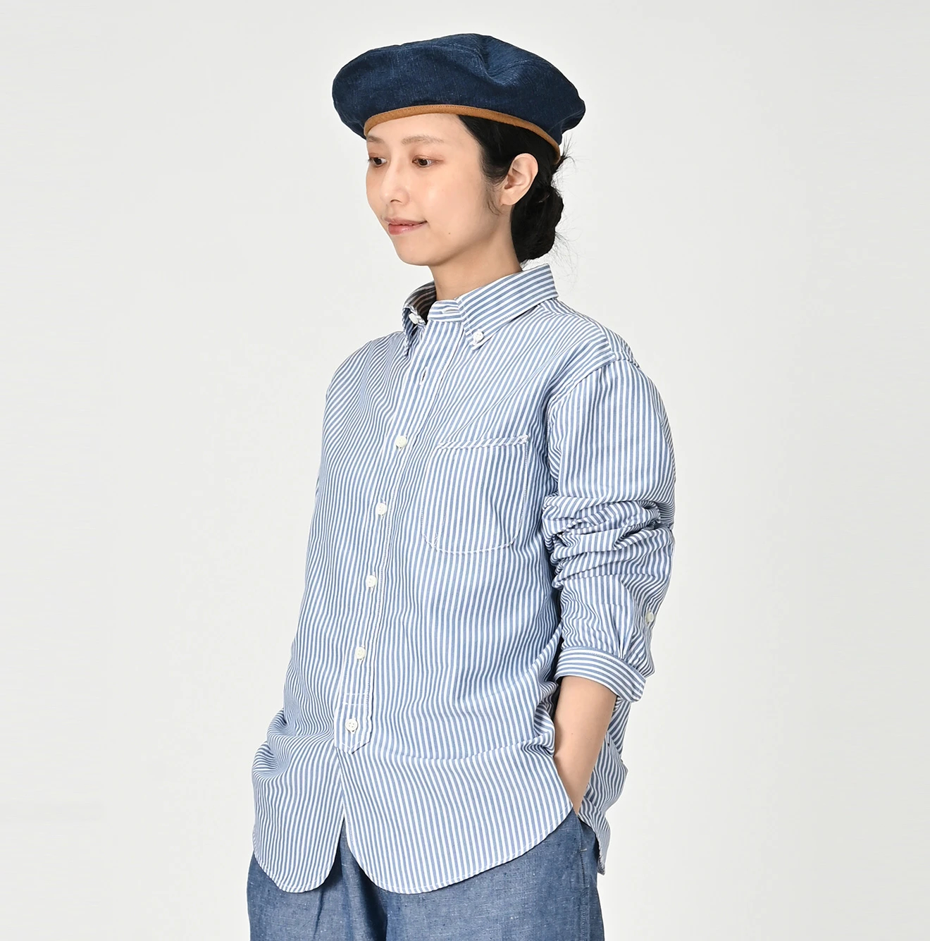 最終 美品 45R 薄オックスの908ローファー ボタンダウン シャツ 24AW 45R（フォーティファイブアール）| 薄オックスの908ローファーボタン