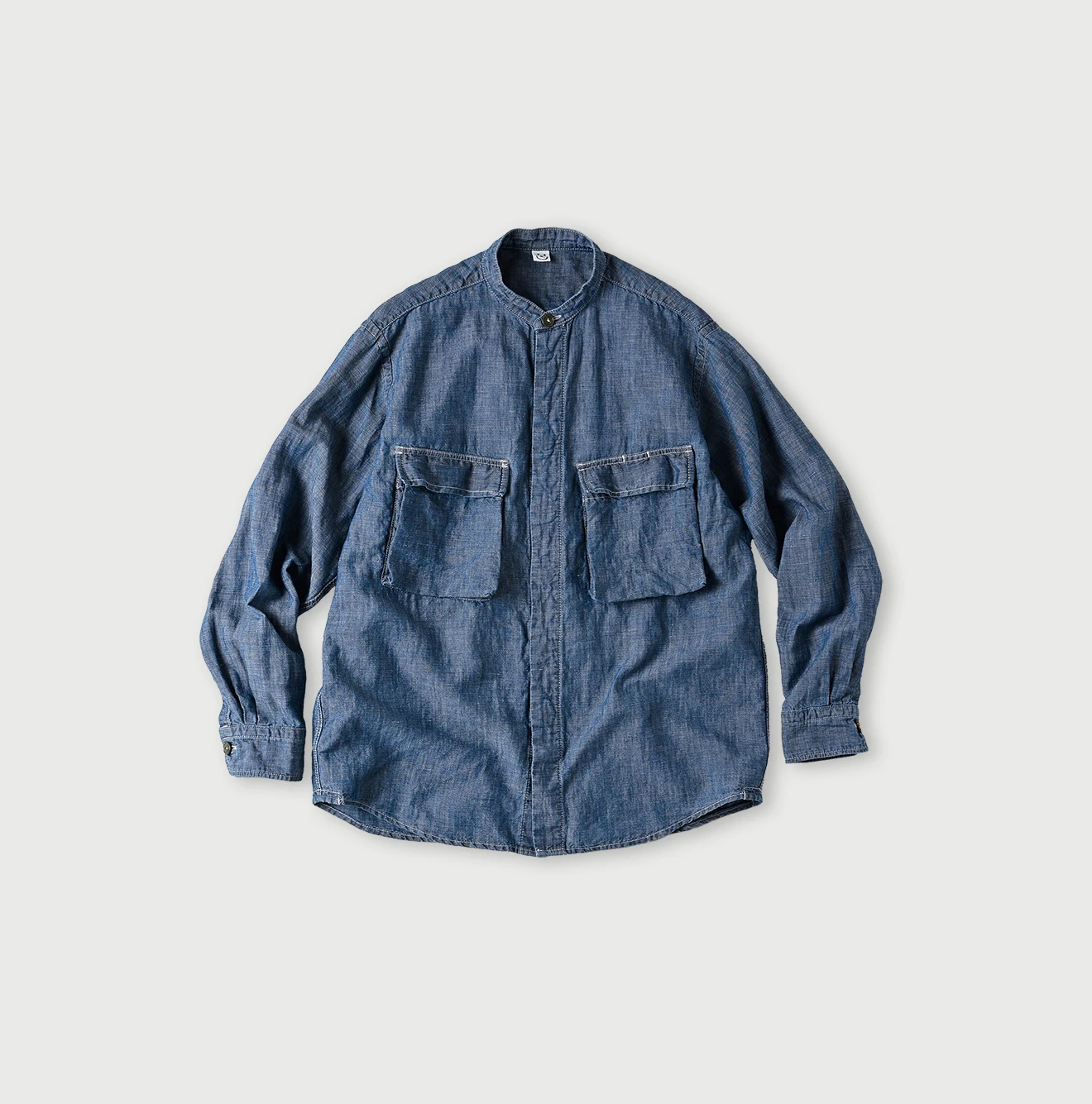 45R(フォーティファイブアール) |綿麻瑠璃ダンガリーの908ニームシャツ（重）