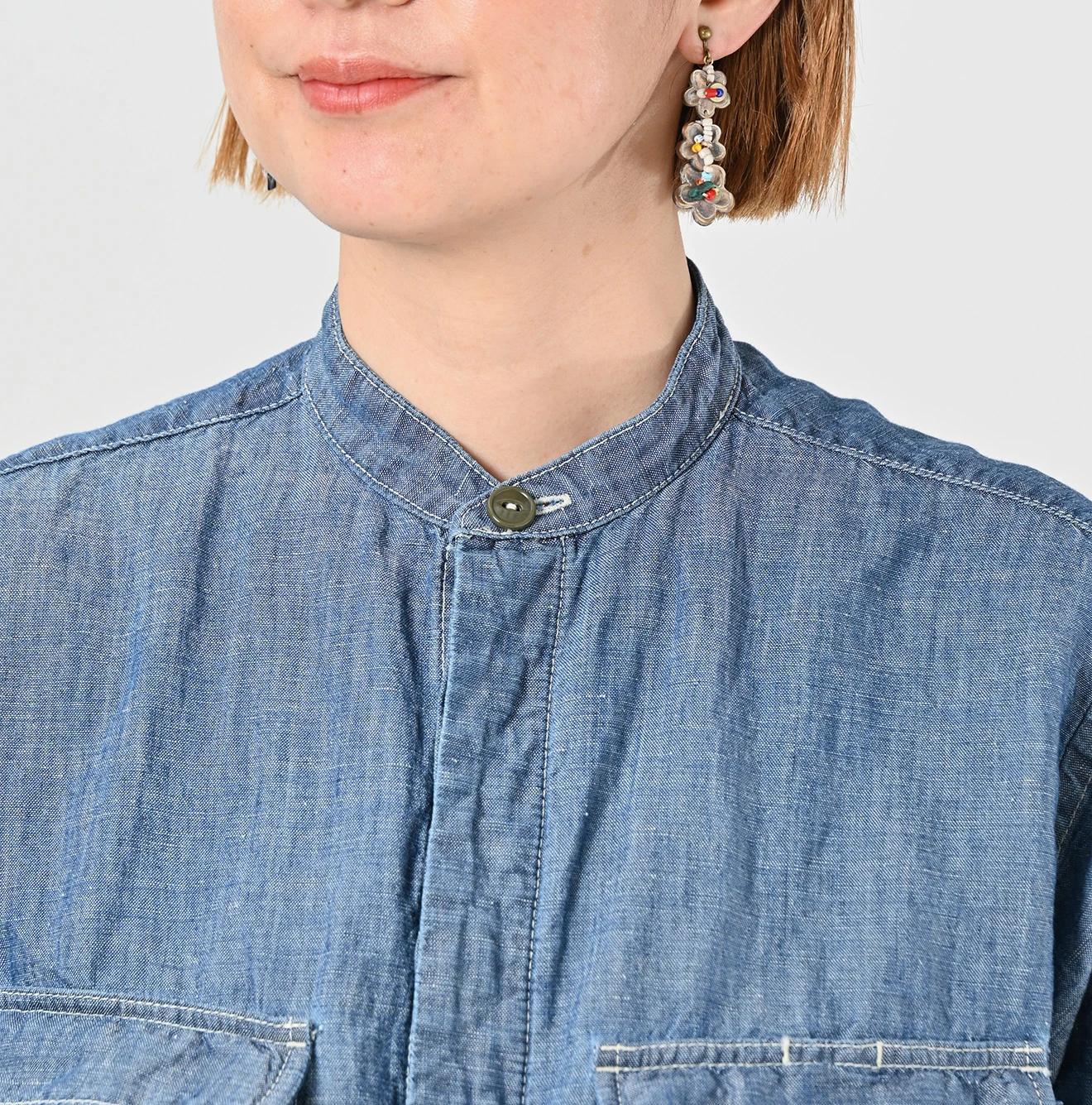 45R(フォーティファイブアール) |綿麻瑠璃ダンガリーの908ニームシャツ（重）