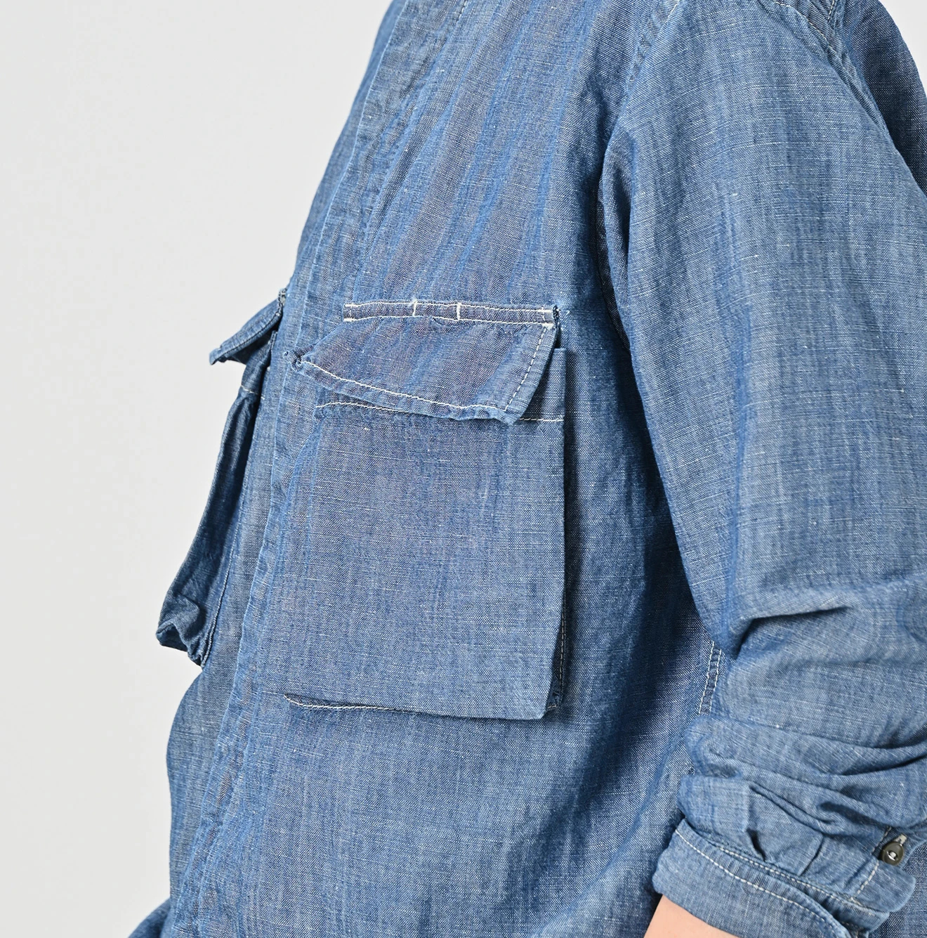 45R(フォーティファイブアール) |綿麻瑠璃ダンガリーの908ニームシャツ（重）