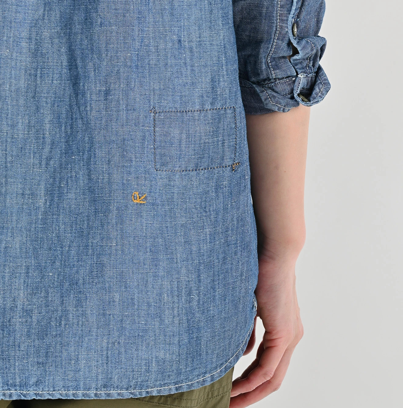 45R(フォーティファイブアール) |綿麻瑠璃ダンガリーの908ニームシャツ（重）