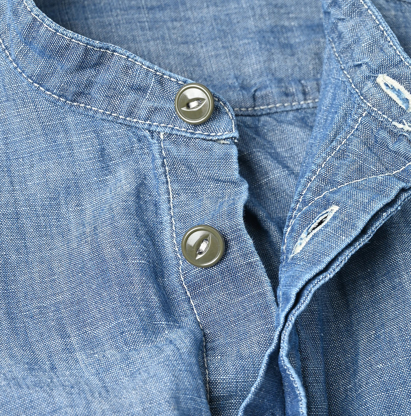 45R(フォーティファイブアール) |綿麻瑠璃ダンガリーの908ニームシャツ（重）