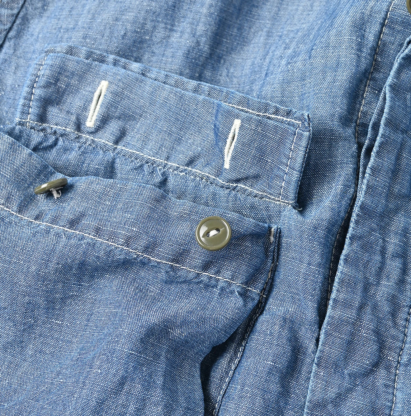 45R(フォーティファイブアール) |綿麻瑠璃ダンガリーの908ニームシャツ（重）