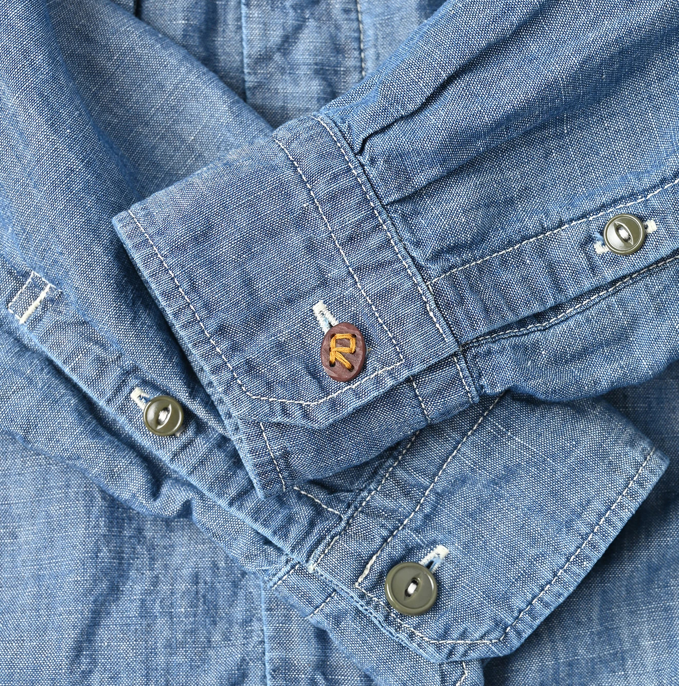 45R(フォーティファイブアール) |綿麻瑠璃ダンガリーの908ニームシャツ（重）