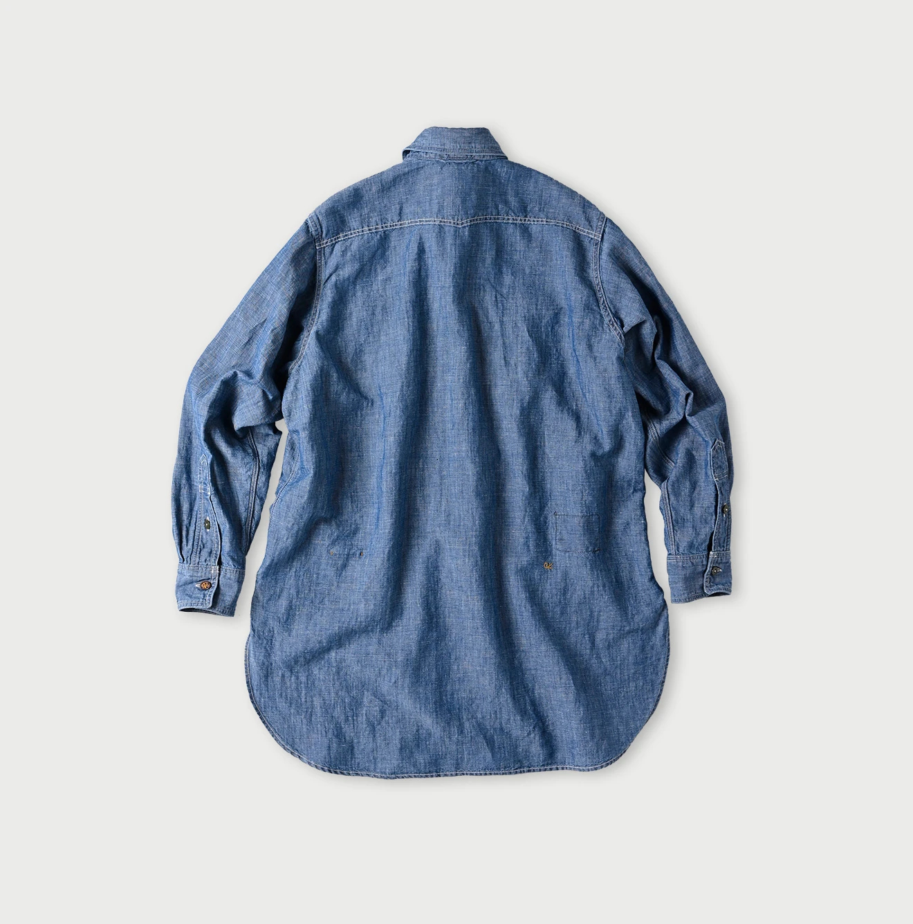 45R(フォーティファイブアール) |綿麻瑠璃ダンガリーの908ガチャポケシャツ（重）