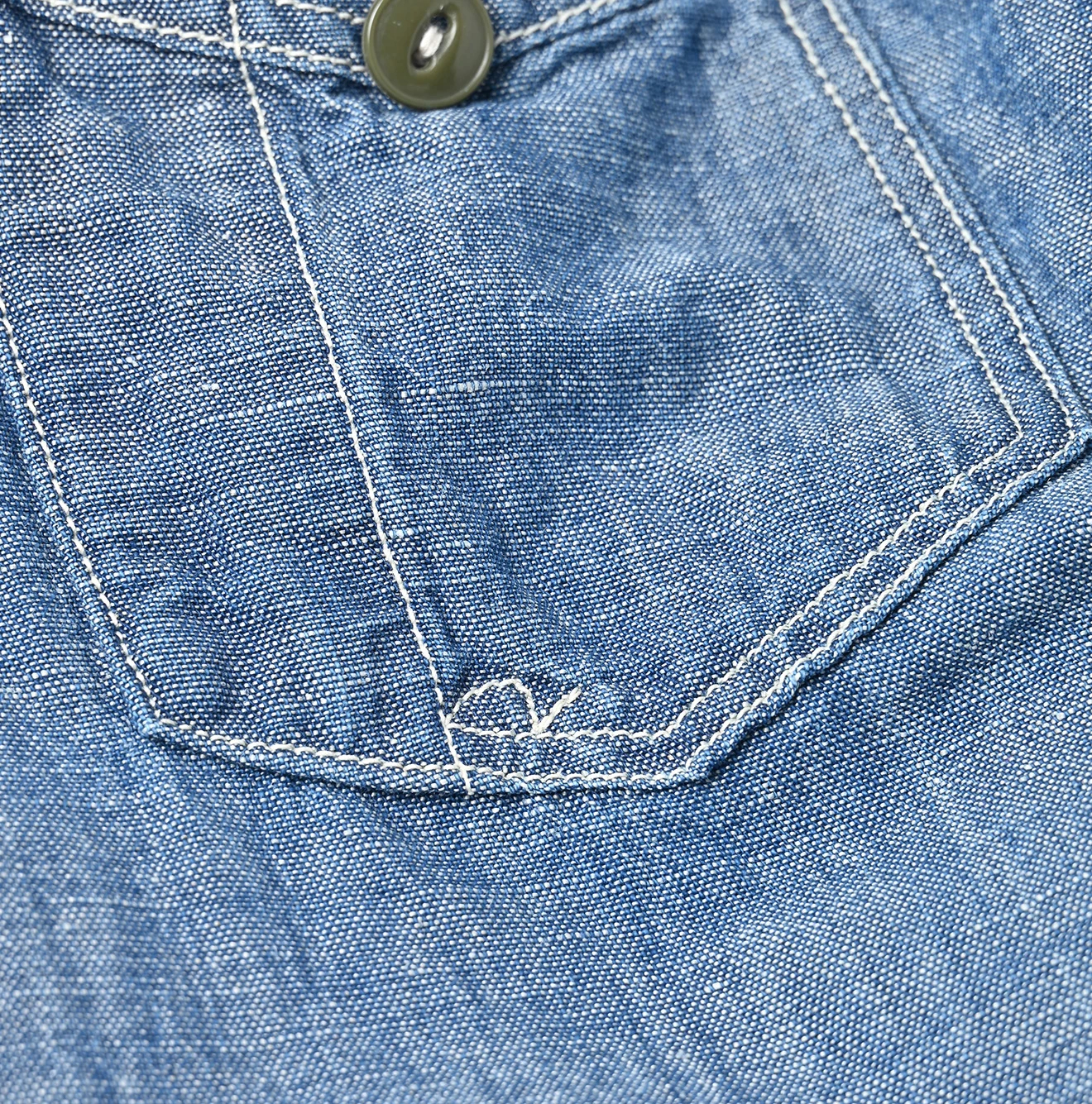 45R(フォーティファイブアール) |綿麻瑠璃ダンガリーの908ガチャポケシャツ（重）