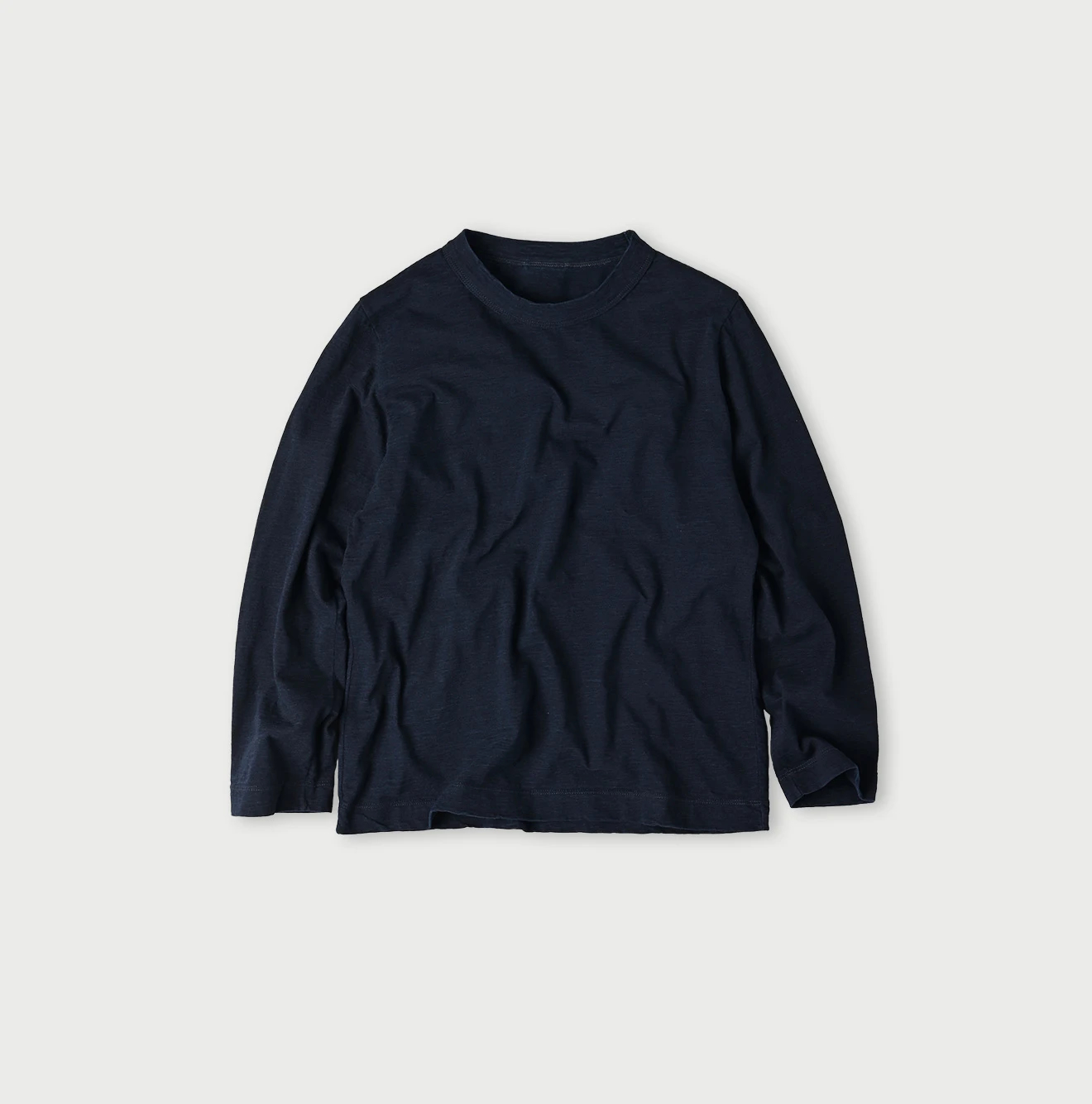 45R天竺長袖Tシャツ サイズ５ インディゴ 45R（フォーティファイブアール）| 天竺の四角Tシャツ（インディゴ濃