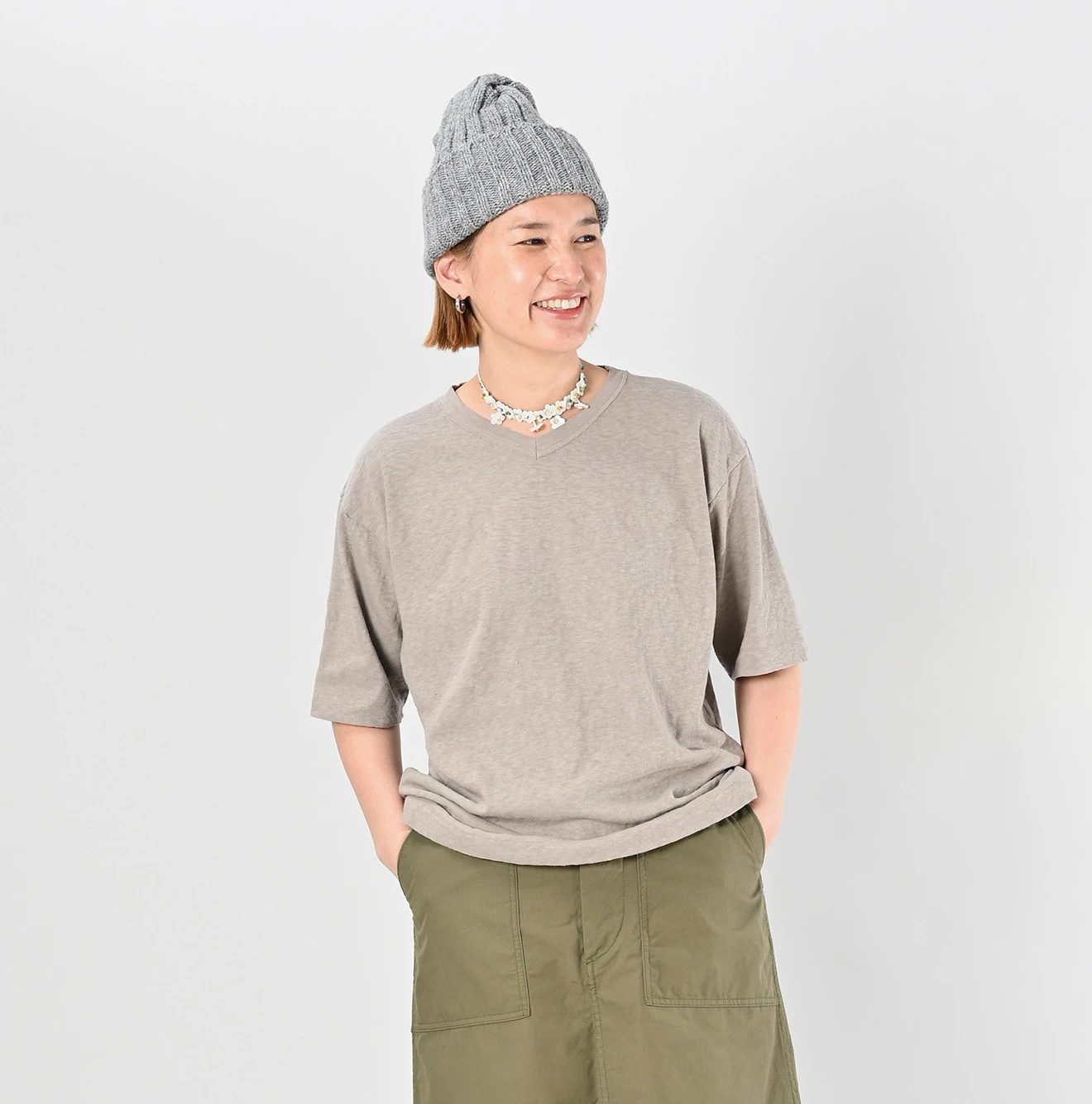 45R(フォーティファイブアール) |4545天竺の908VネックTシャツ