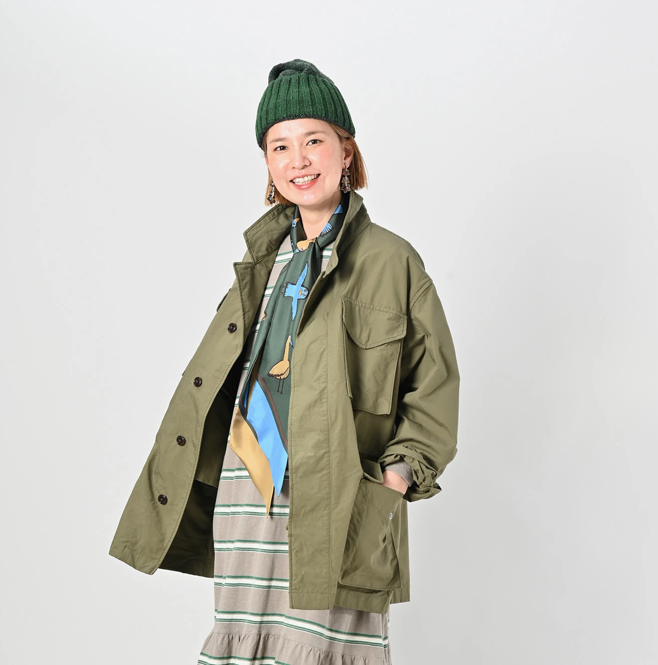 45R(フォーティファイブアール) |ぺーぺーバードプリントのシルクこんぶ