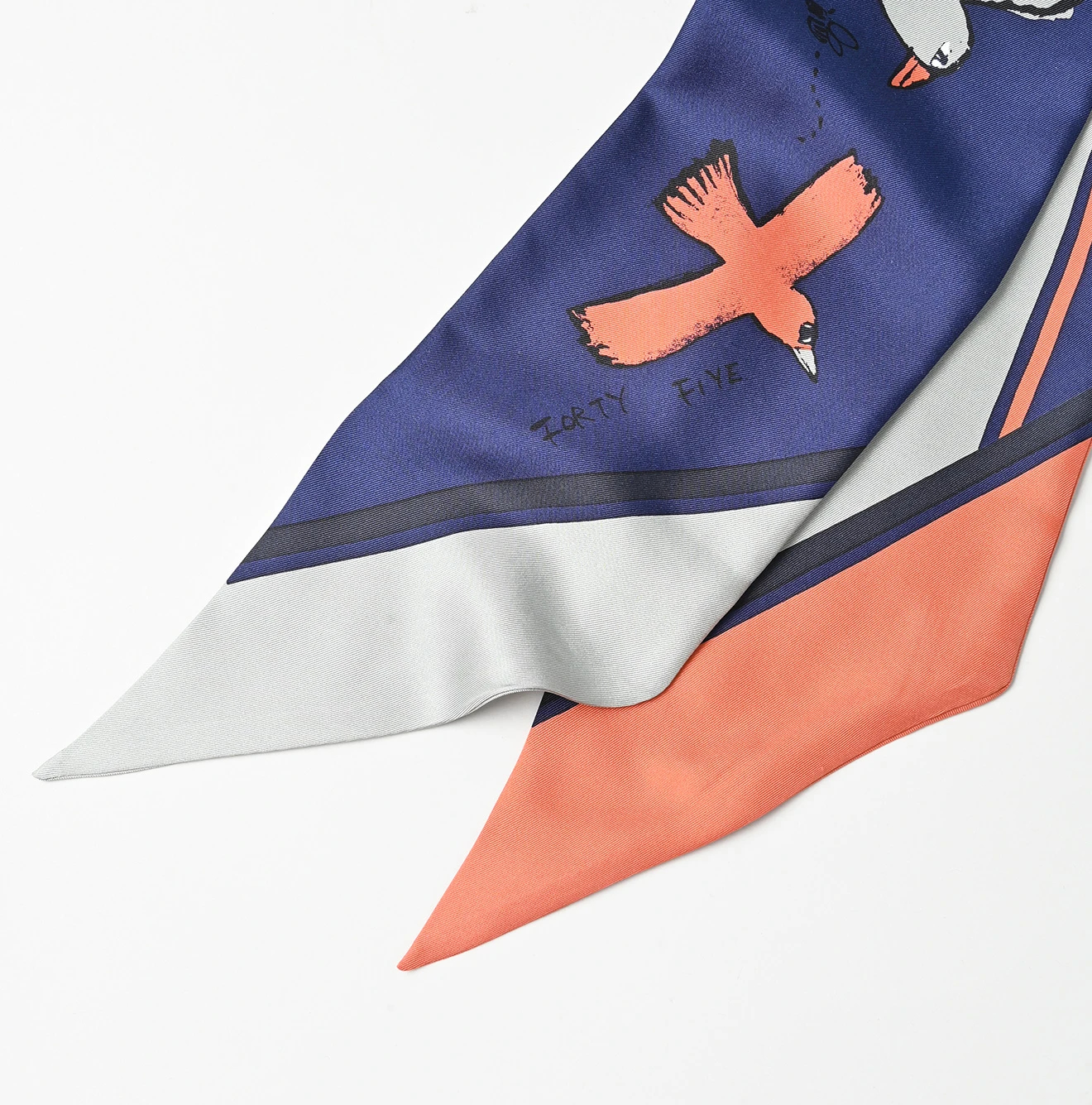 45R(フォーティファイブアール) |ぺーぺーバードプリントのシルクこんぶ