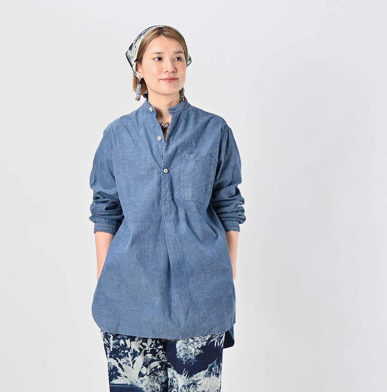 45R(フォーティファイブアール) |藍インドカディオックスの908スタンドグランパプルシャツ