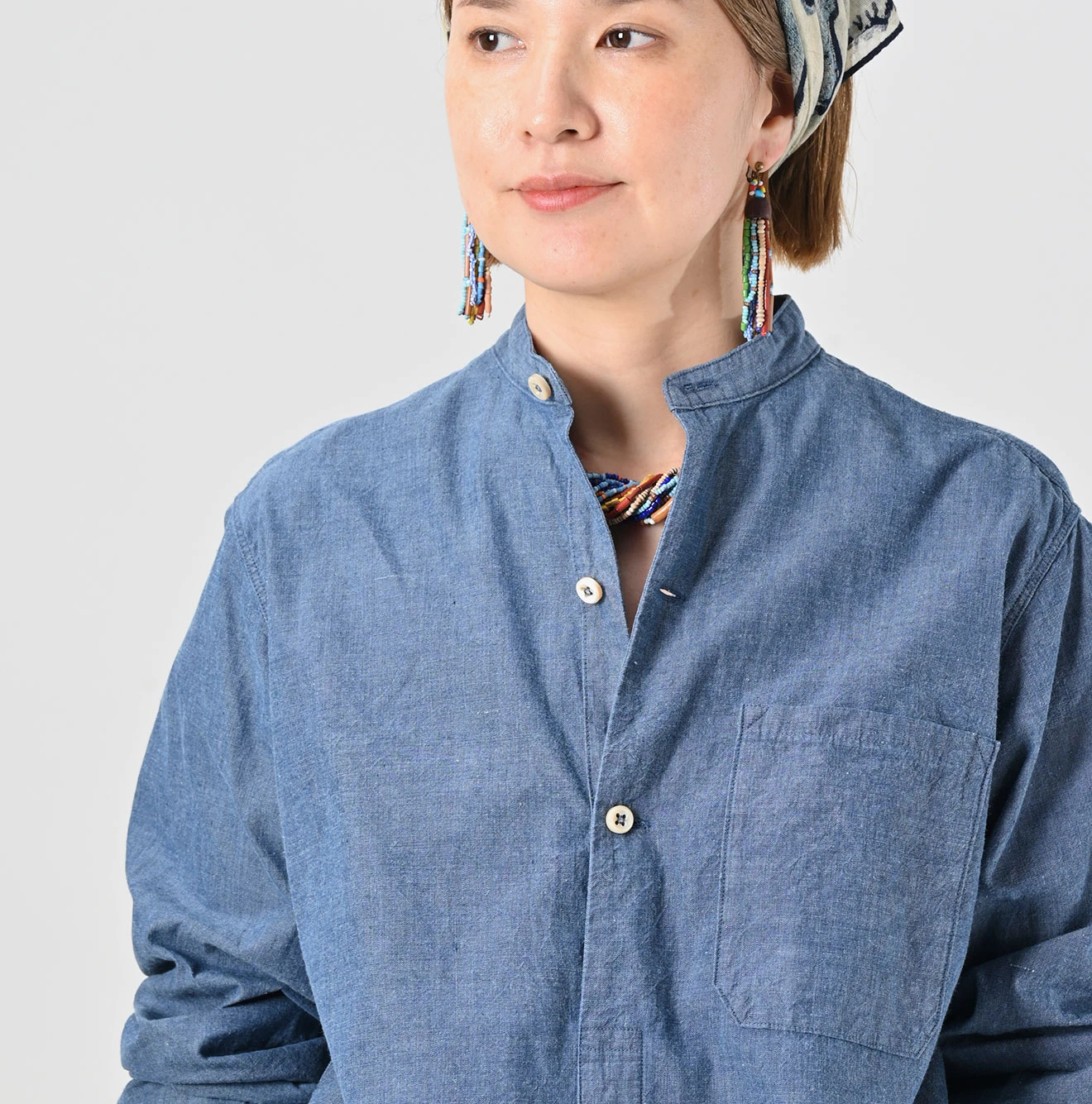 45R(フォーティファイブアール) |藍インドカディオックスの908スタンドグランパプルシャツ