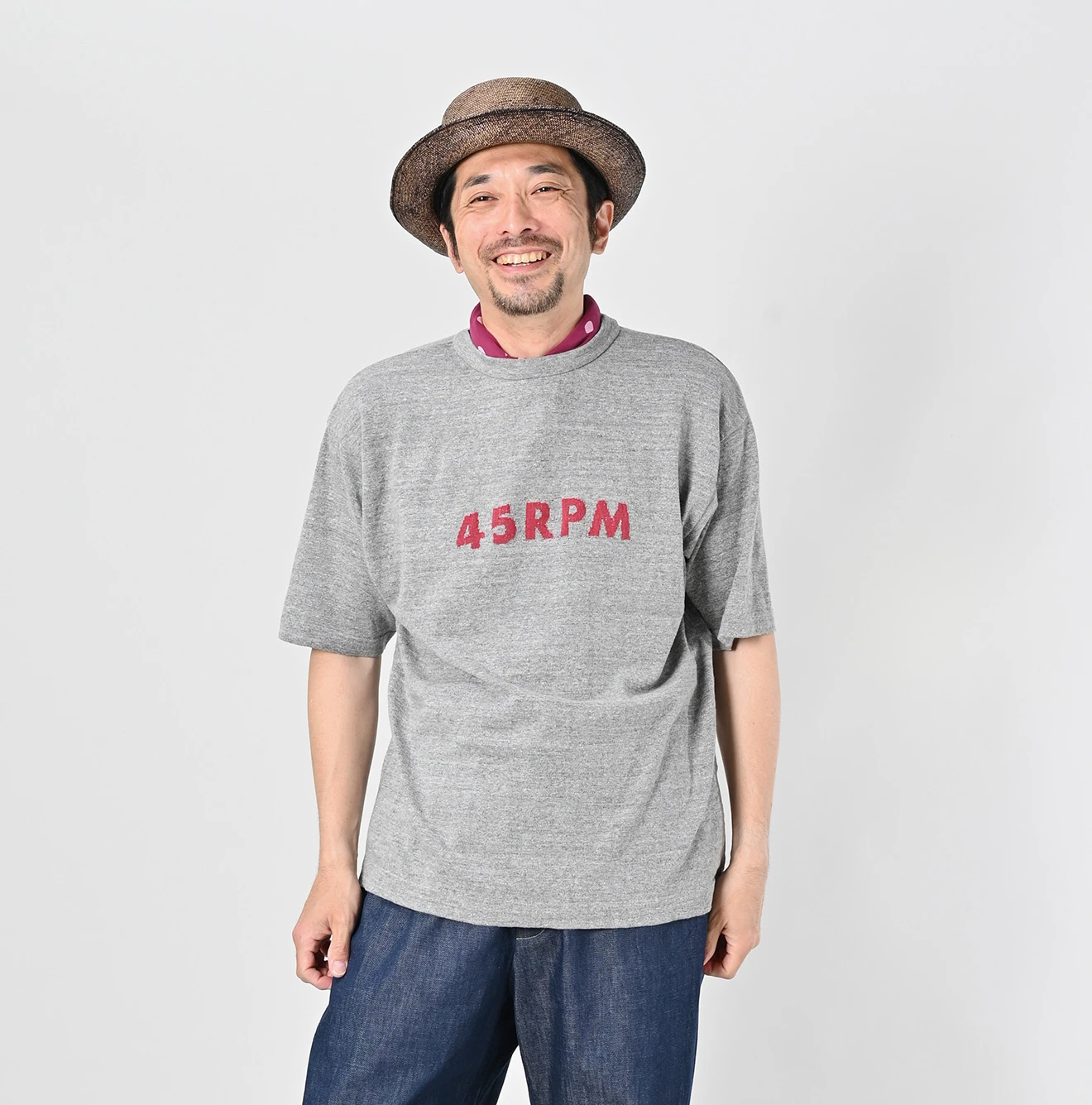 45R(フォーティファイブアール) |ジャカードロゴの908ニットソーTシャツ