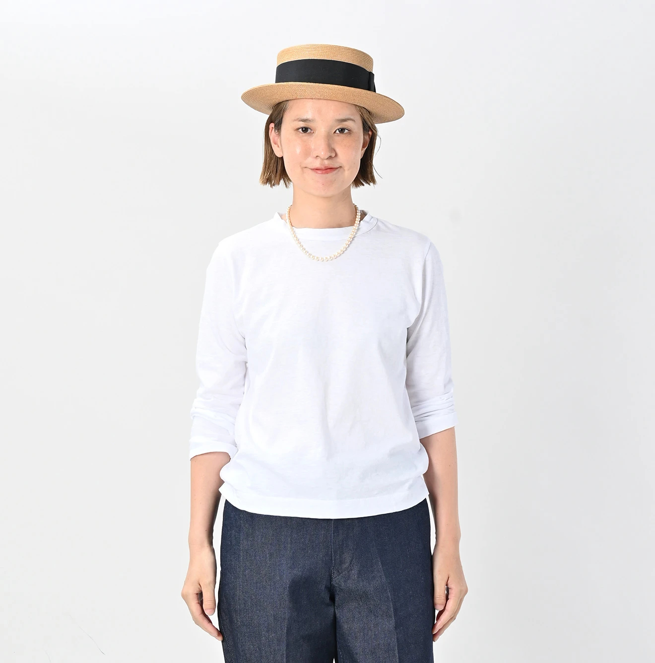 【45R】45rpm 綿100% 天竺の四角Tシャツ クルーネック オレンジ 2 45R（フォーティファイブアール）| 天竺の四角Tシャツ Short Sleeve