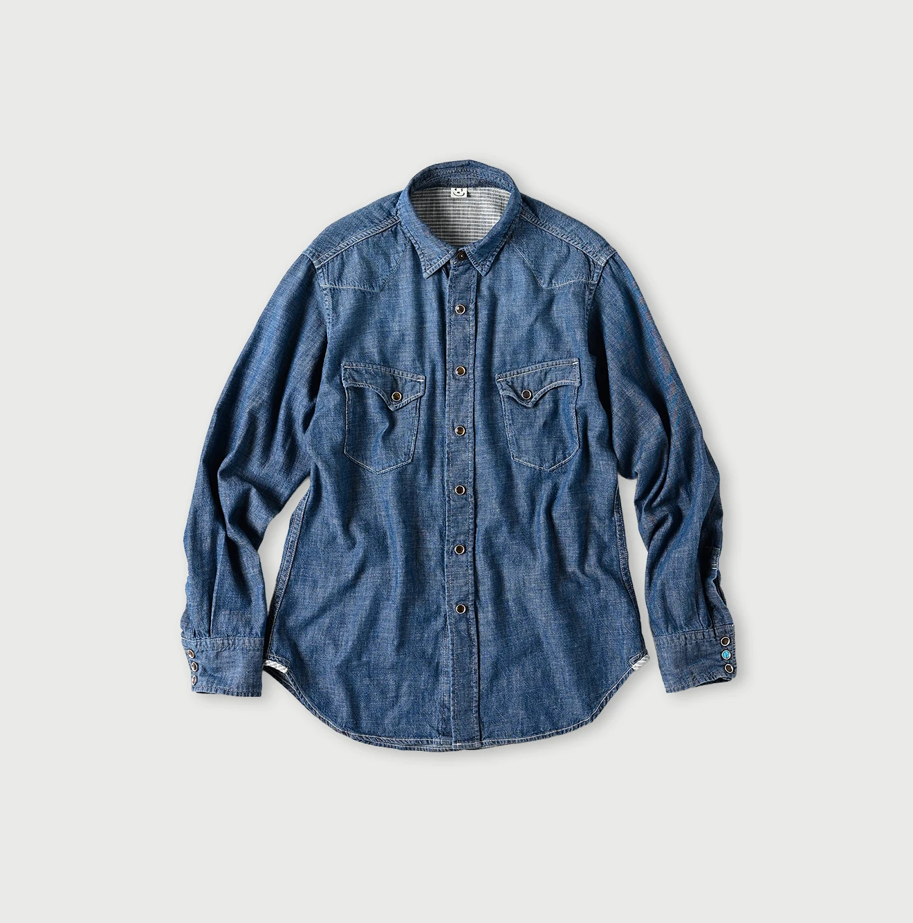 45R(フォーティファイブアール) |瑠璃ダンガリーデニムの908イースタンシャツ（加工）