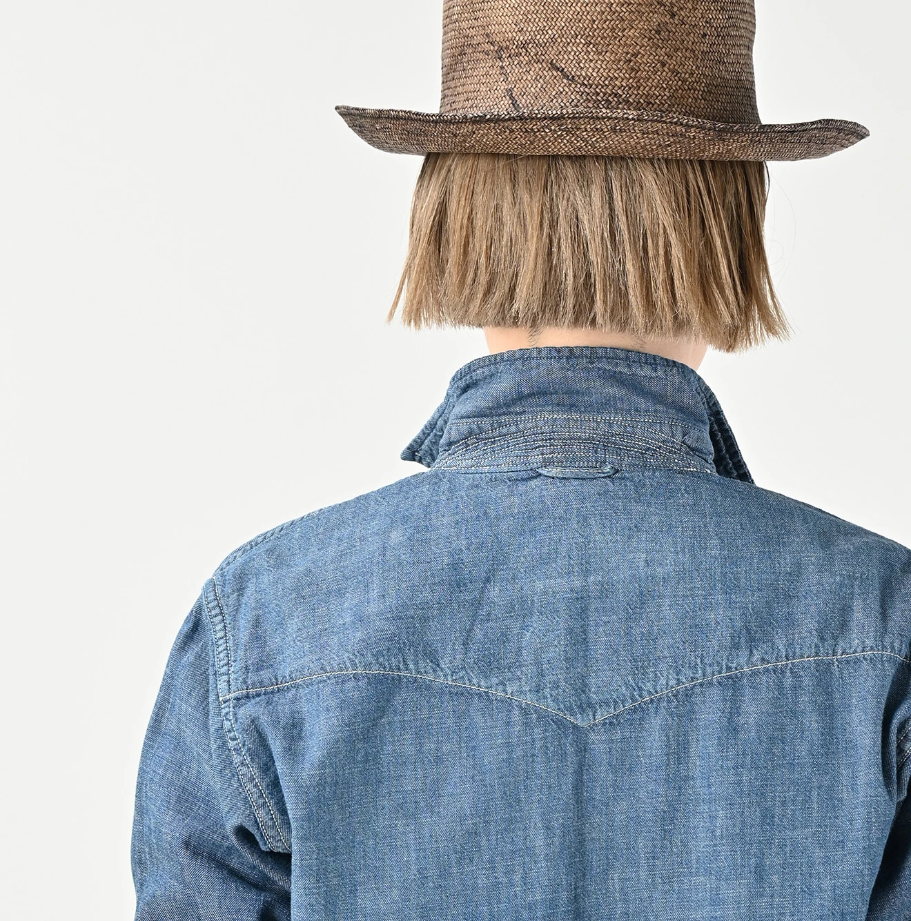 45R(フォーティファイブアール) |瑠璃ダンガリーデニムの908イースタンシャツ（加工）