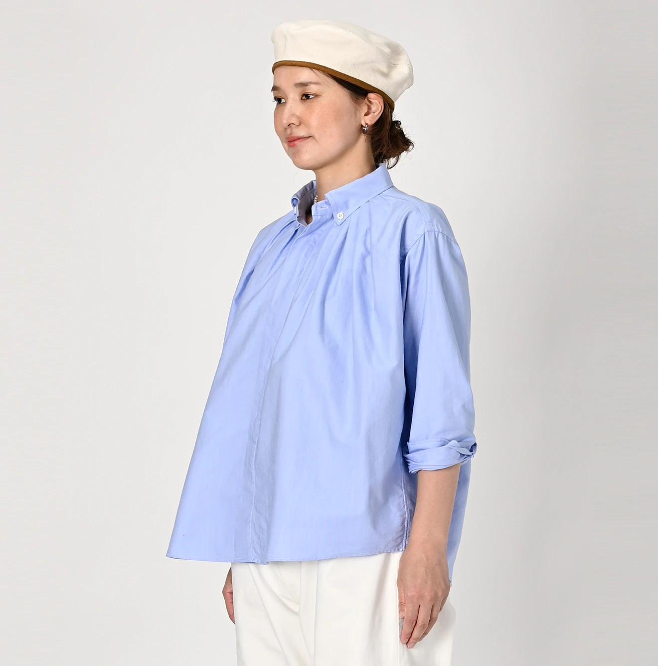 45R(フォーティファイブアール) |スーピマオックスのタックボタンダウンシャツ