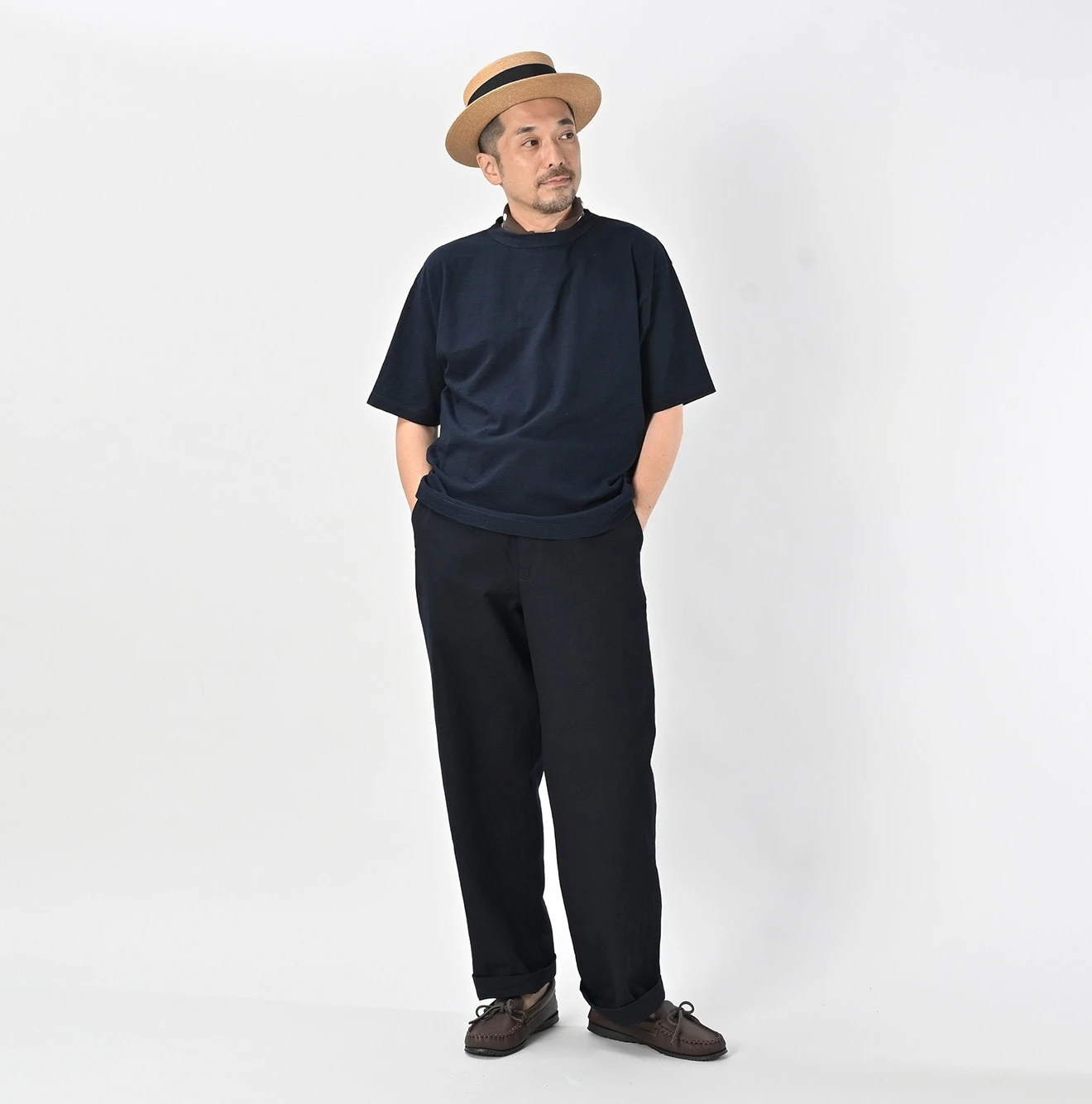 45R(フォーティファイブアール) |天竺の90845星Tシャツ（影色納戸）