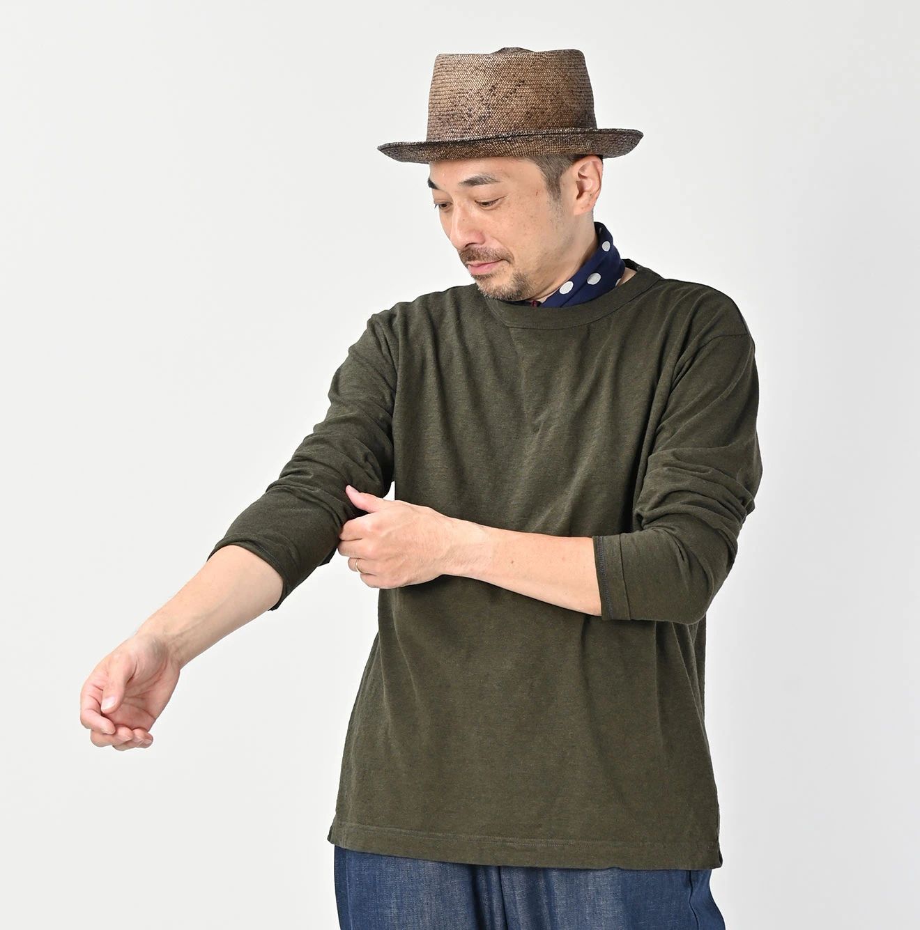 45R（フォーティファイブアール）| 天竺の90845星長袖Tシャツ（トップ