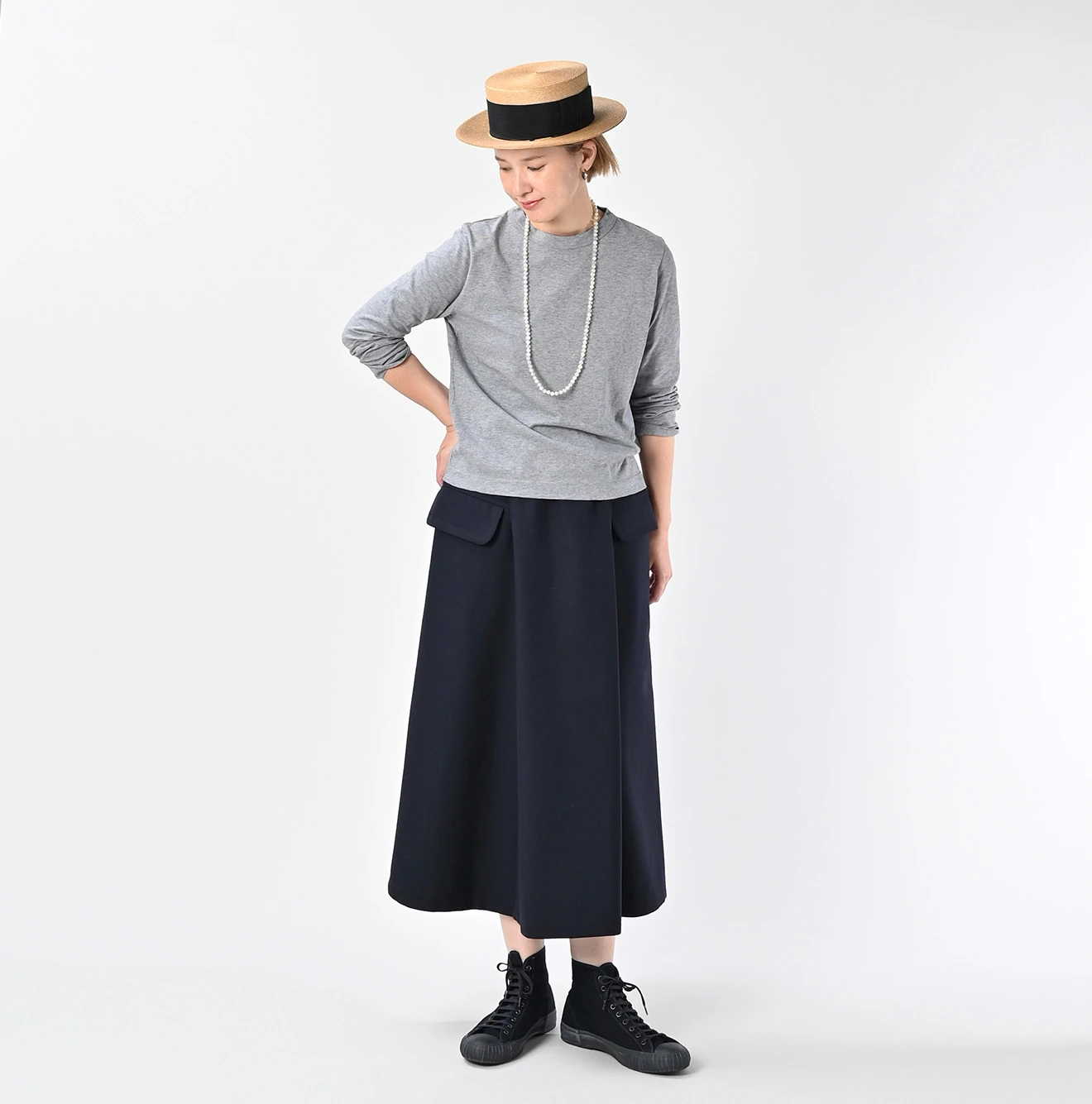 45R（フォーティファイブアール）| 天竺の四角Tシャツ（トップ） Long